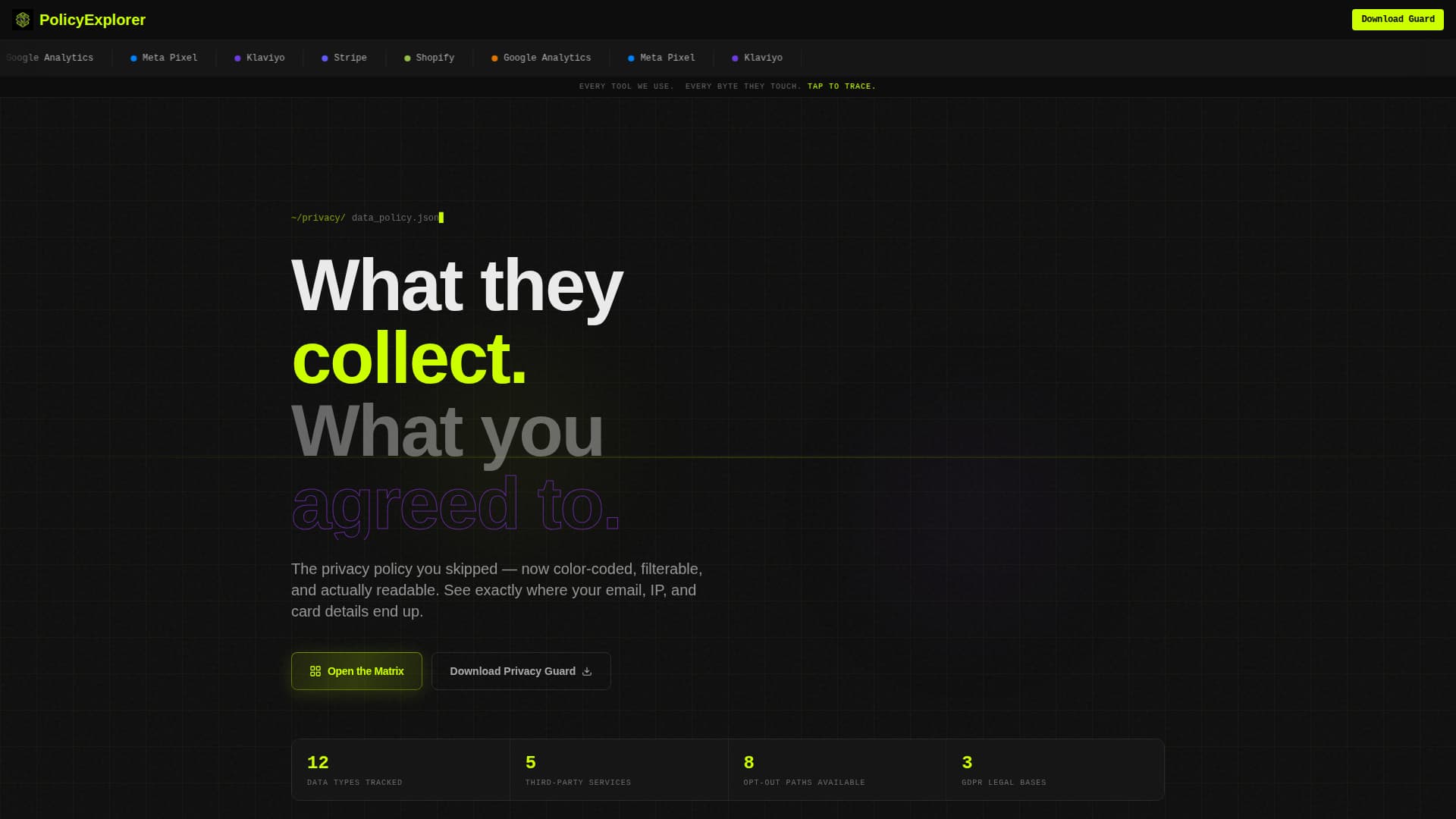 E-Commerce Privacy Policy Interactive Dashboard Website Template