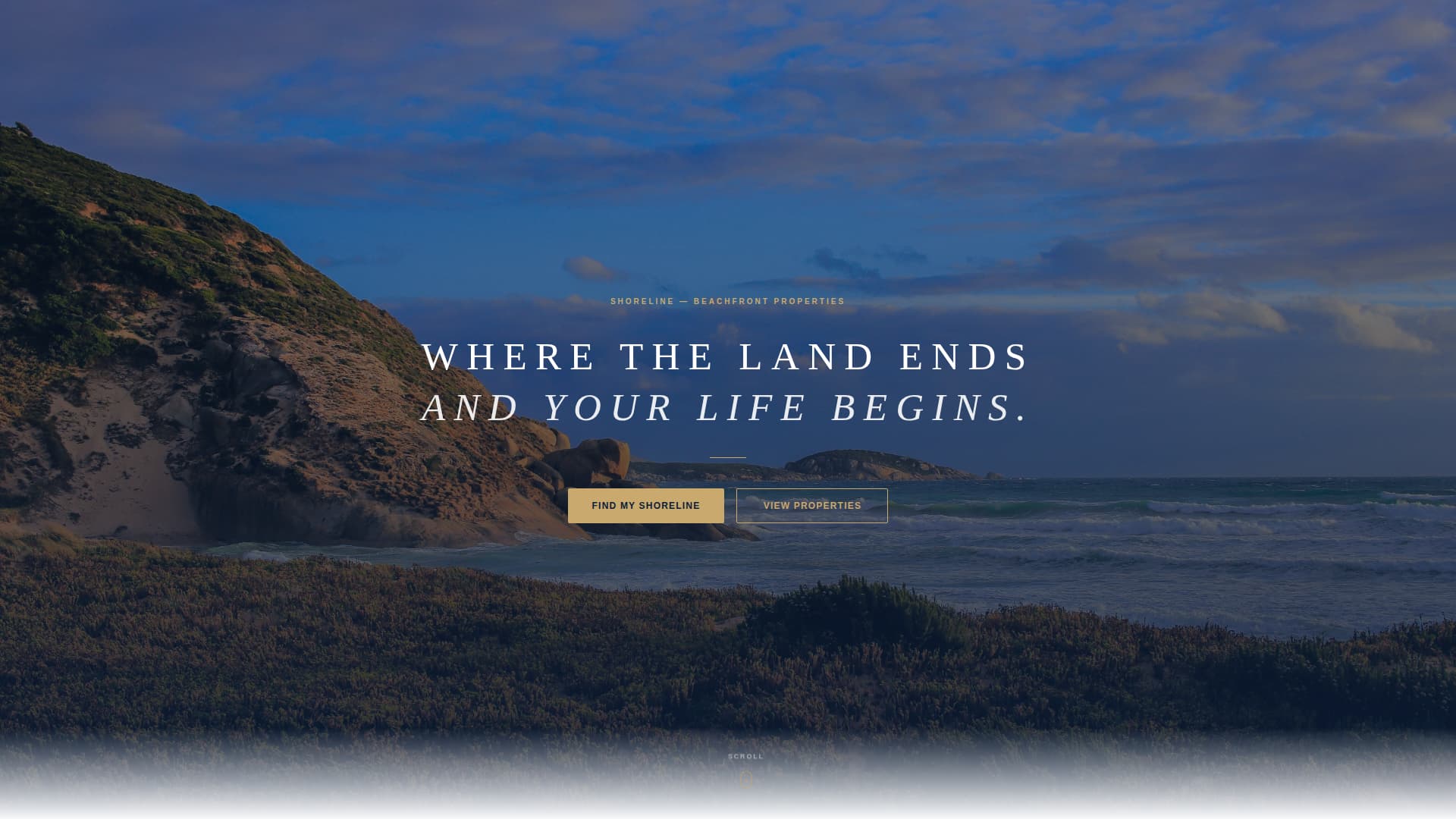 Beachfront Property Real Estate Specialist Professional Website Template