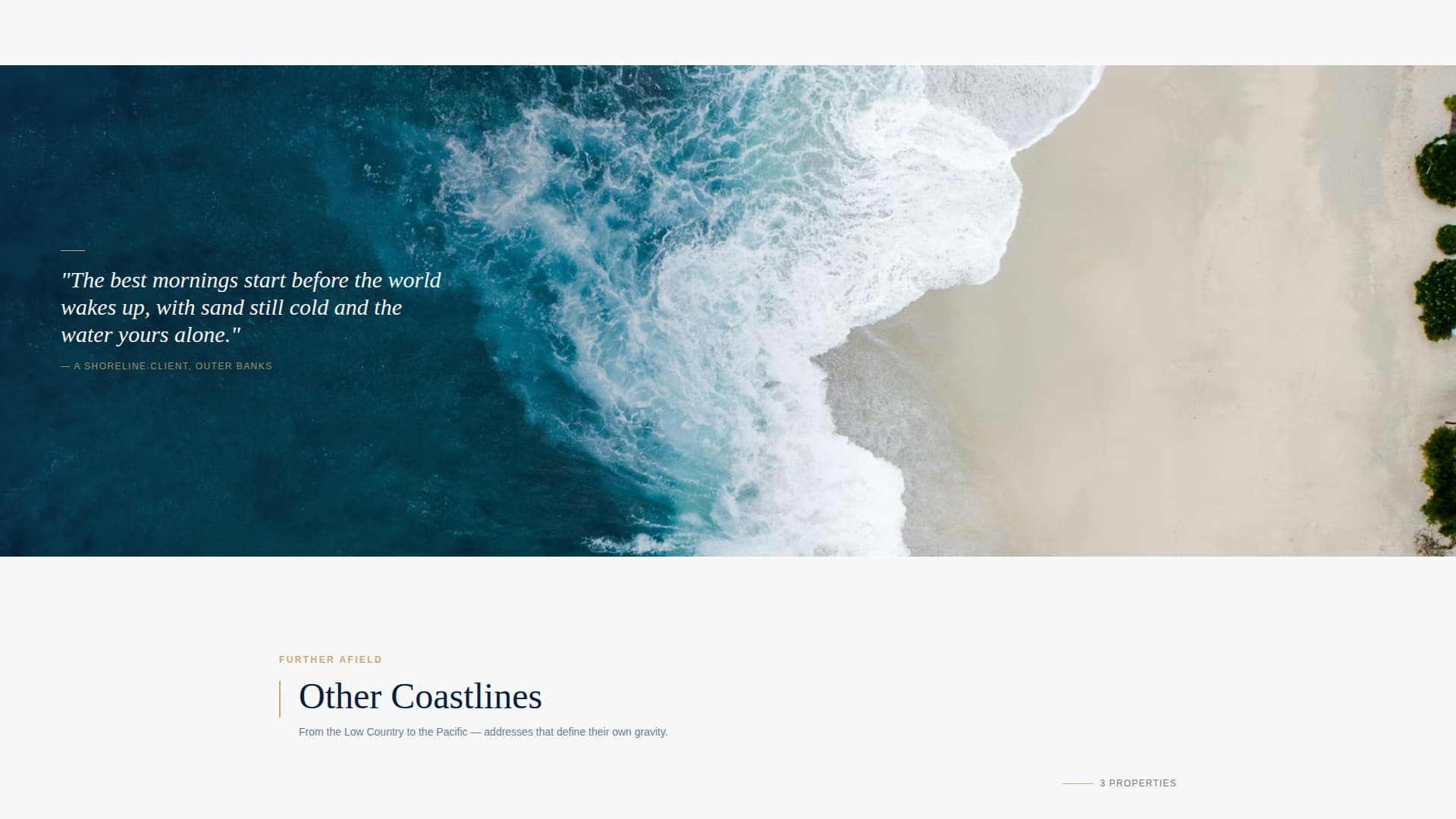 Beachfront Property Real Estate Specialist Professional Website Template