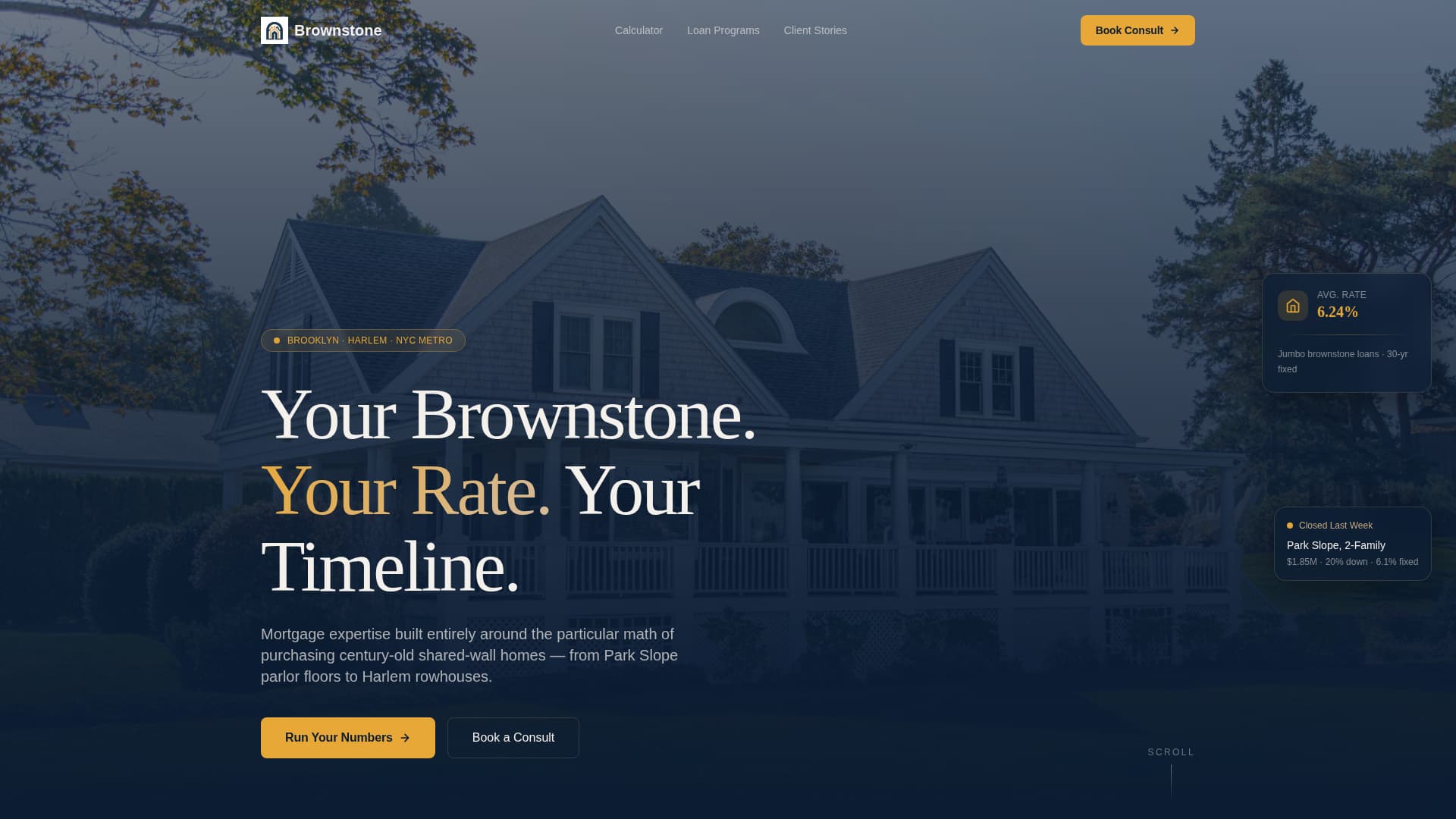 Brownstone & Rowhouse Real Estate Booking Website Template