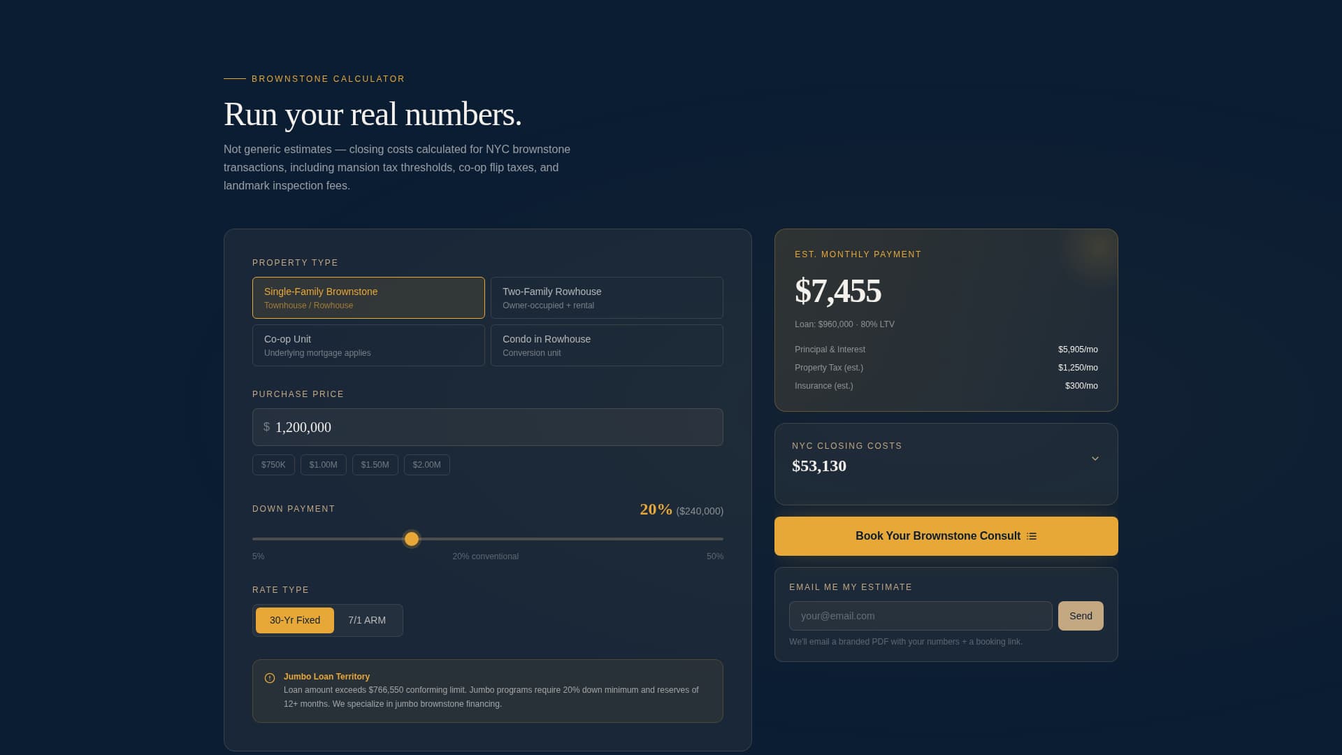 Brownstone & Rowhouse Real Estate Booking Website Template