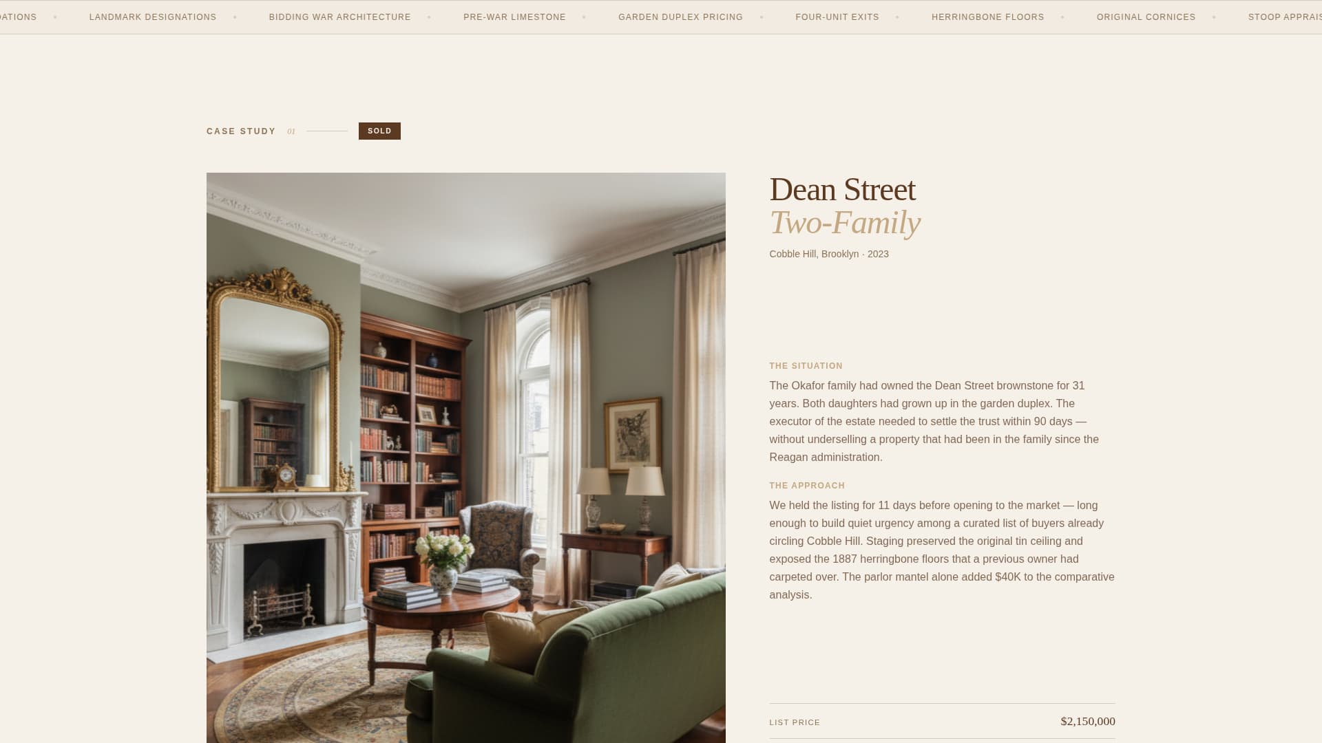 Brownstone & Rowhouse Real Estate Portfolio Website Template