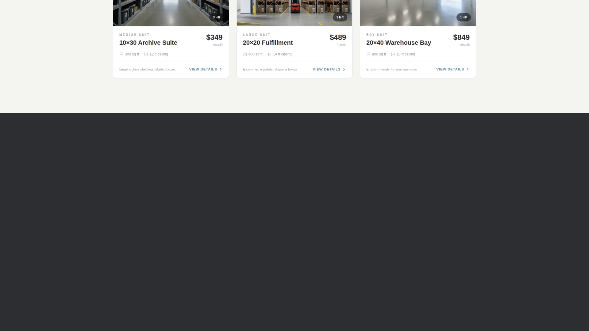 Self-Storage & Mini-Storage Specialist Professional Website Template