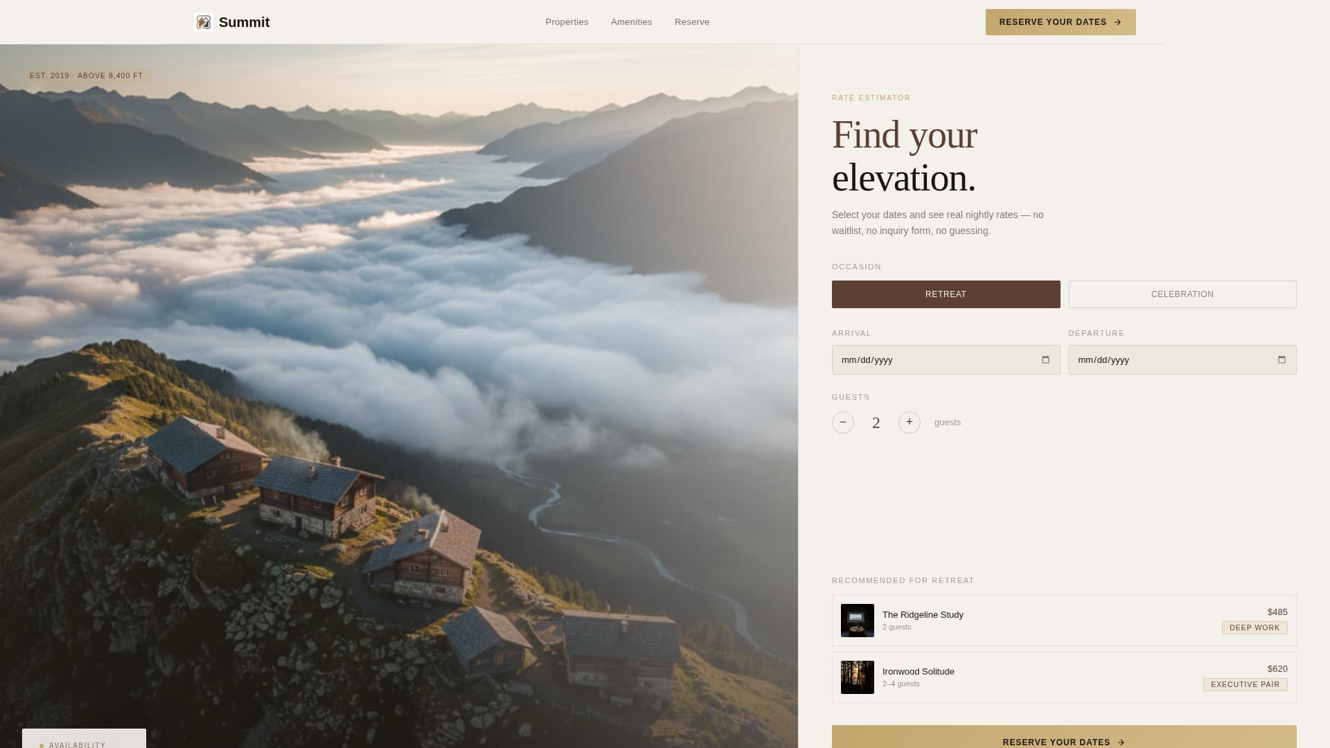 Vacation Rental & Airbnb Pricing Website Template