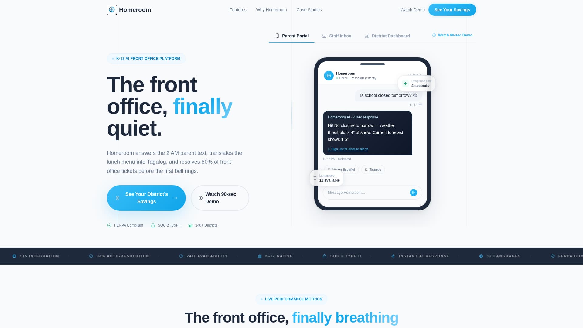 Homeroom - Intelligent Education Landing Page Template
