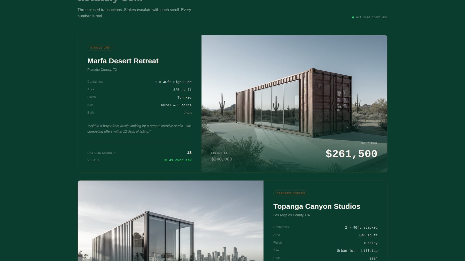 Contain - Luxe Container Home Landing Page Template