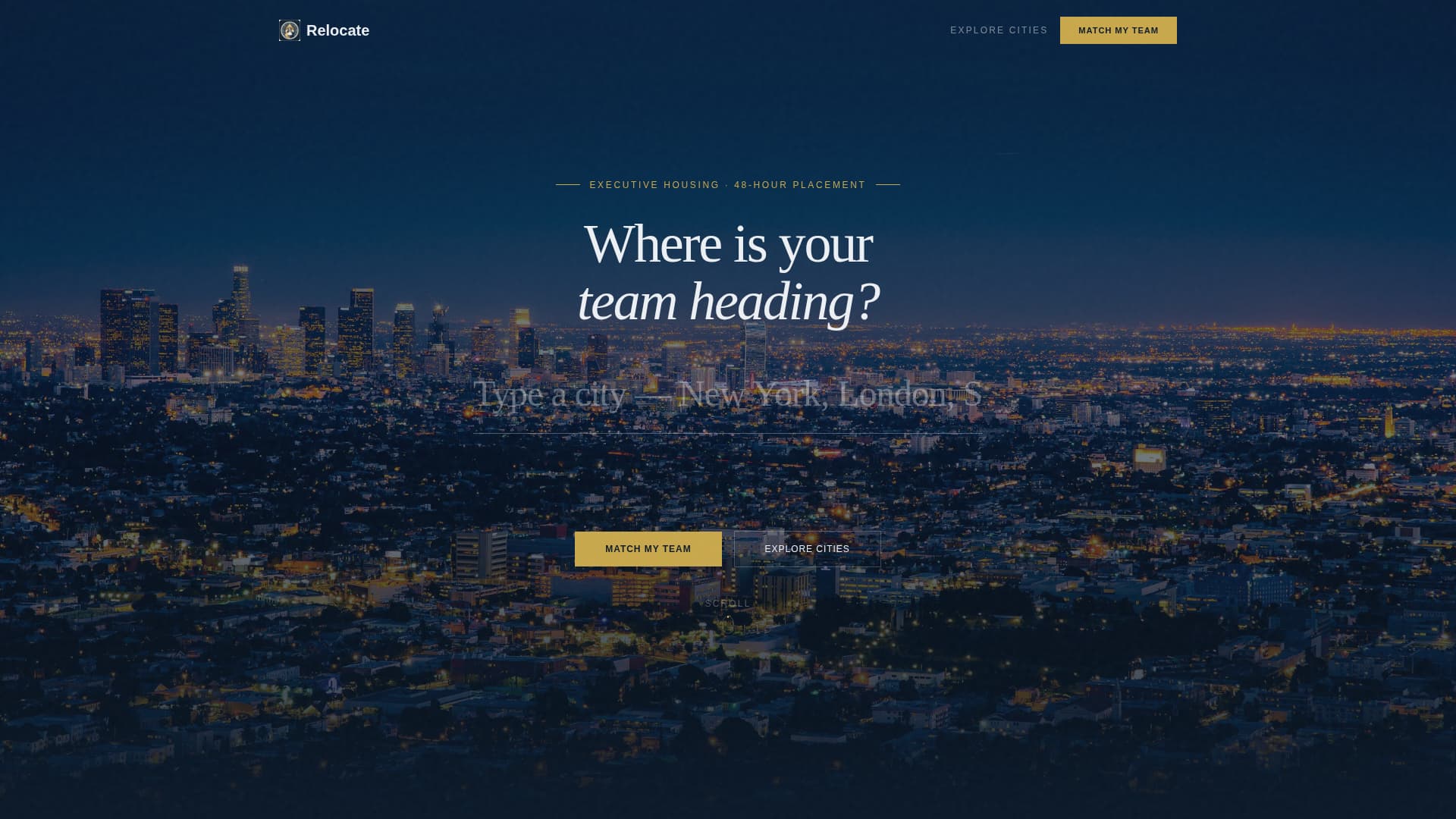 Relocate - Authoritative Corporate Housing Landing Page Template