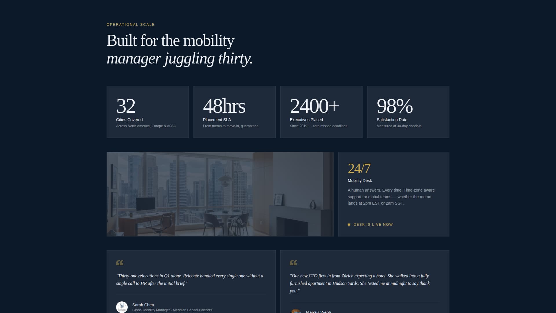 Relocate - Authoritative Corporate Housing Landing Page Template
