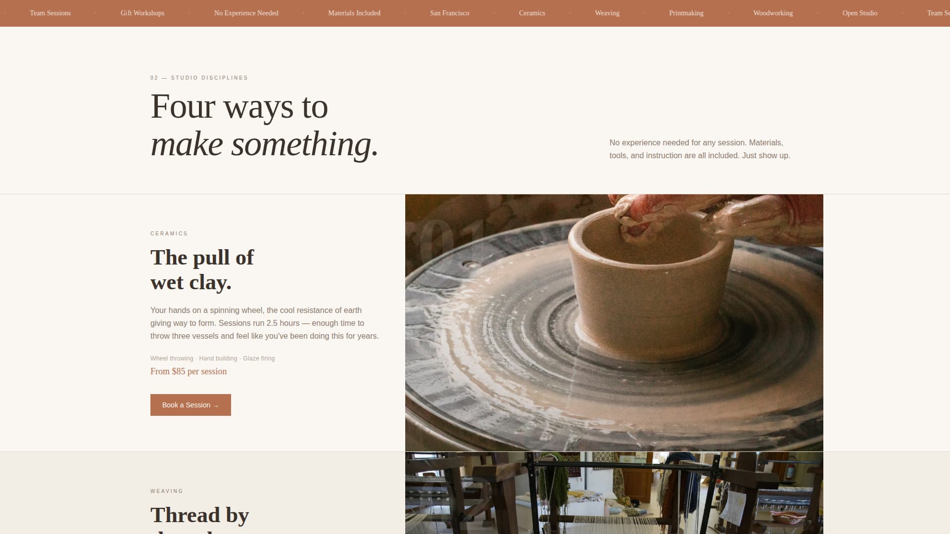 Atelier - Inspiring Makerspace Landing Page Template