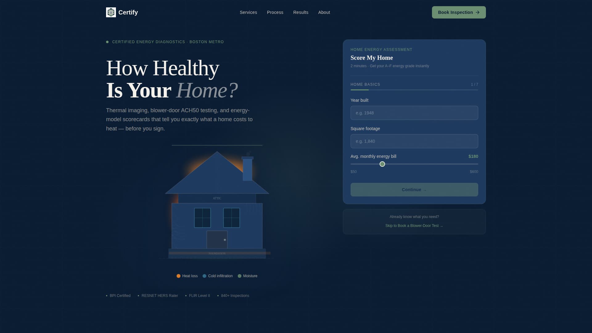 Certify - Diagnostic Green Home Landing Page Template