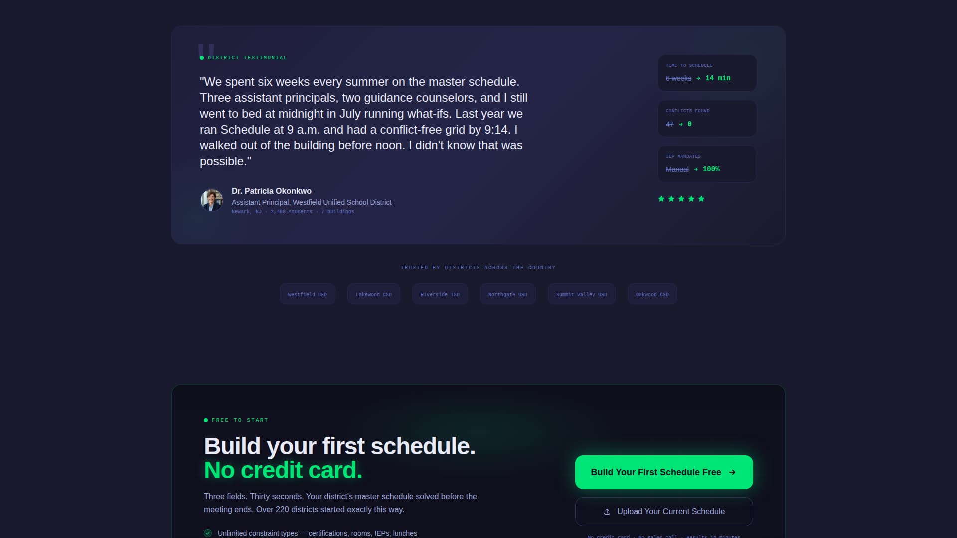 Scheduler - Conflictfree Education Landing Page Template