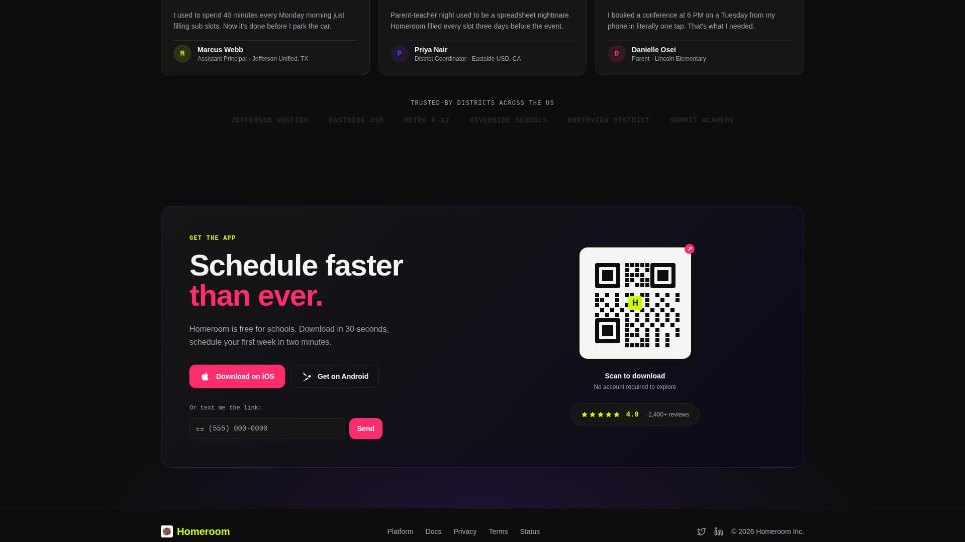 Homeroom - Dynamic K12 Landing Page Template