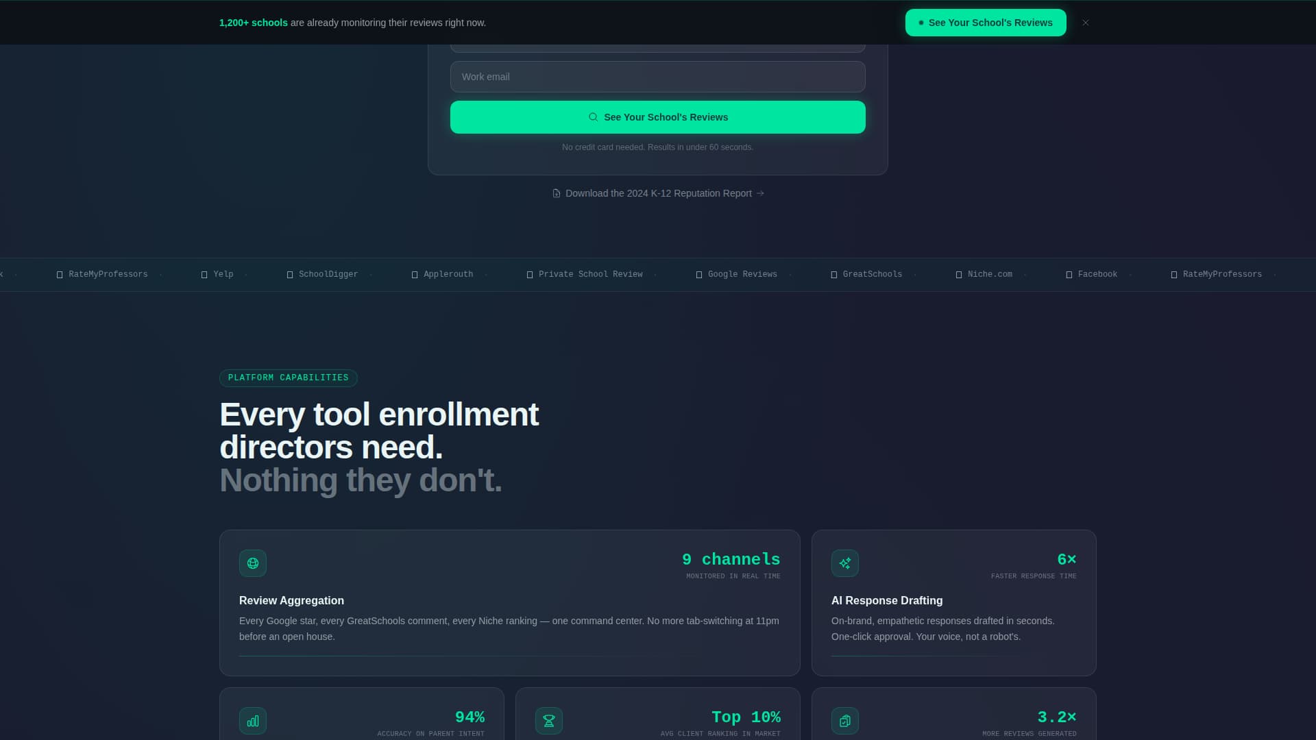 ReviewHub - Powerful EducationReputation Landing Page Template