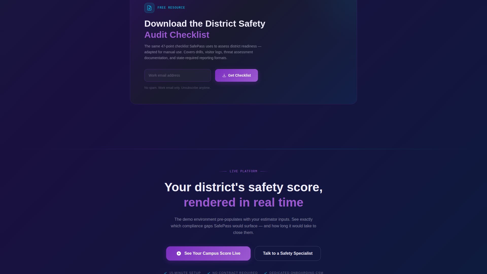 SafePass - Intelligent CampusSafety Landing Page Template