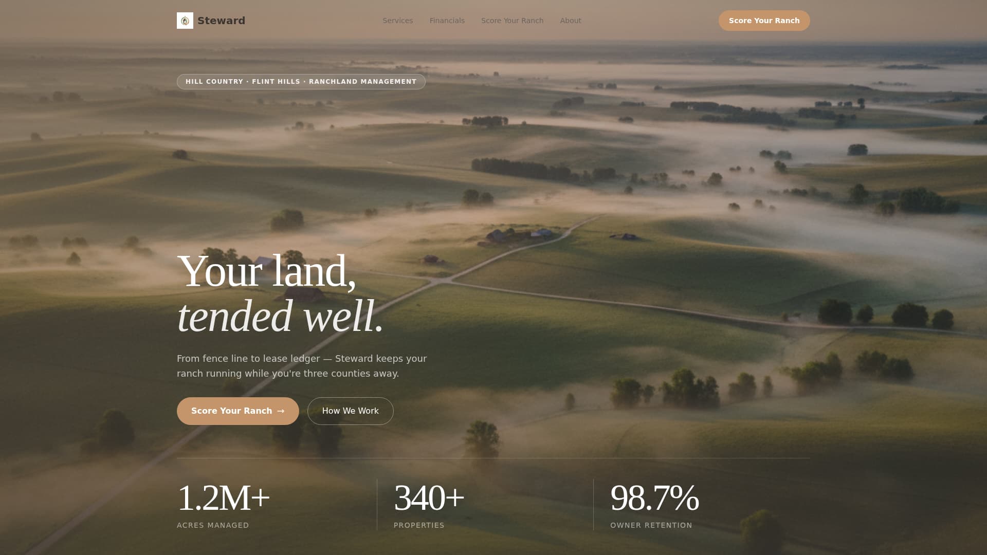 Steward - Trusted Ranch Management Landing Page Template