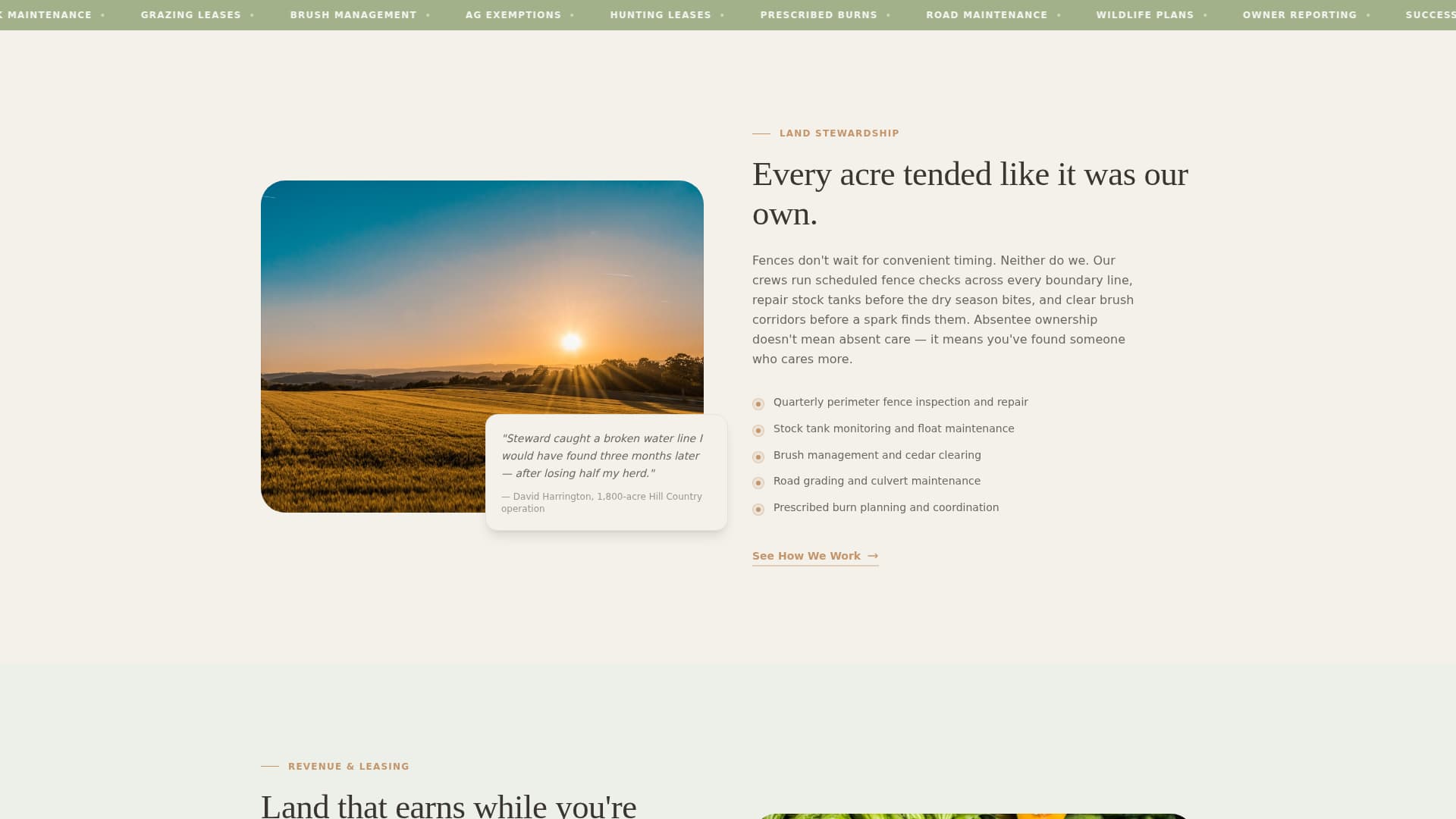Steward - Trusted Ranch Management Landing Page Template