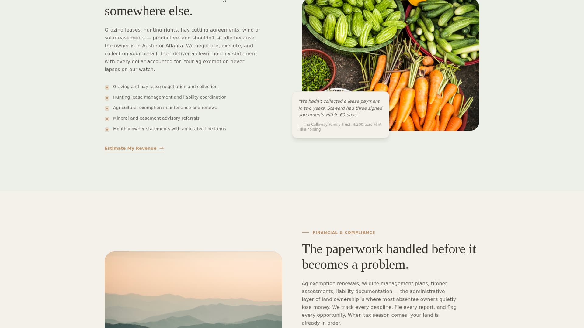 Steward - Trusted Ranch Management Landing Page Template