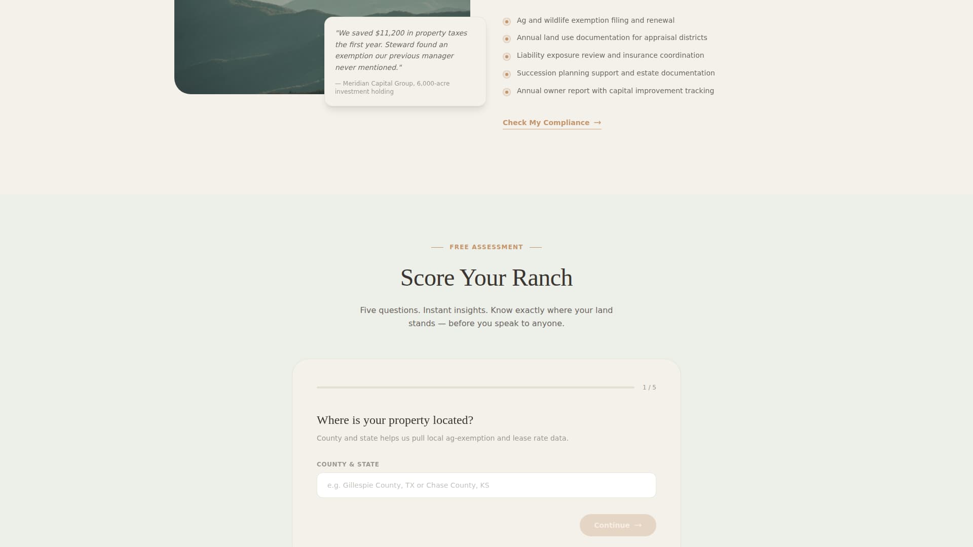Steward - Trusted Ranch Management Landing Page Template