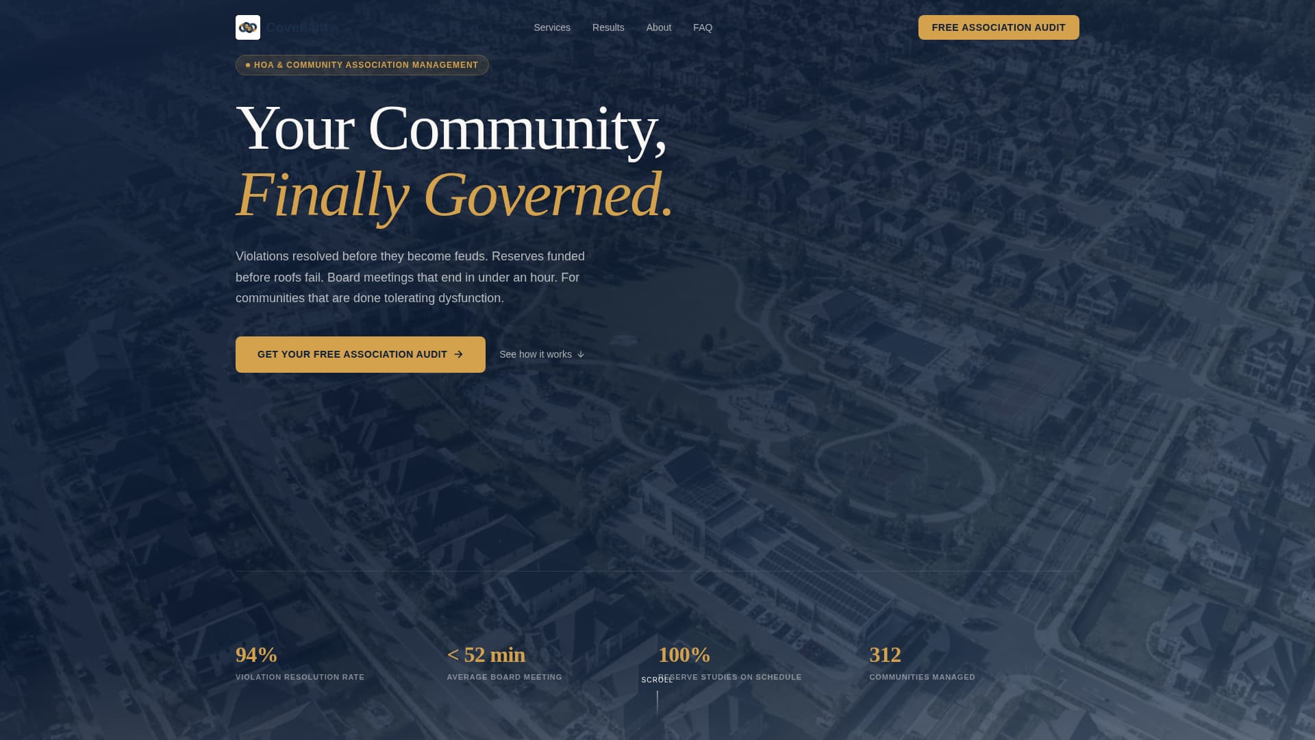 Covenant - Authoritative HOA Landing Page Template
