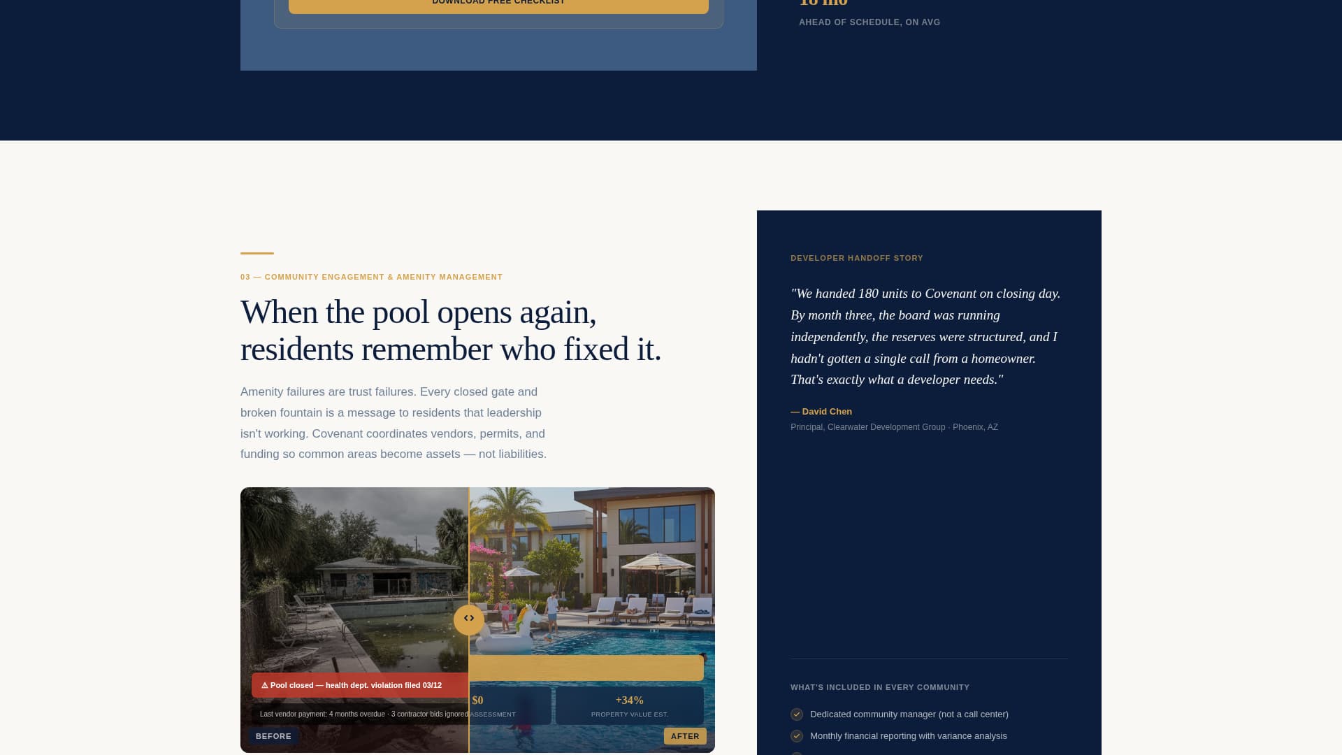 Covenant - Authoritative HOA Landing Page Template