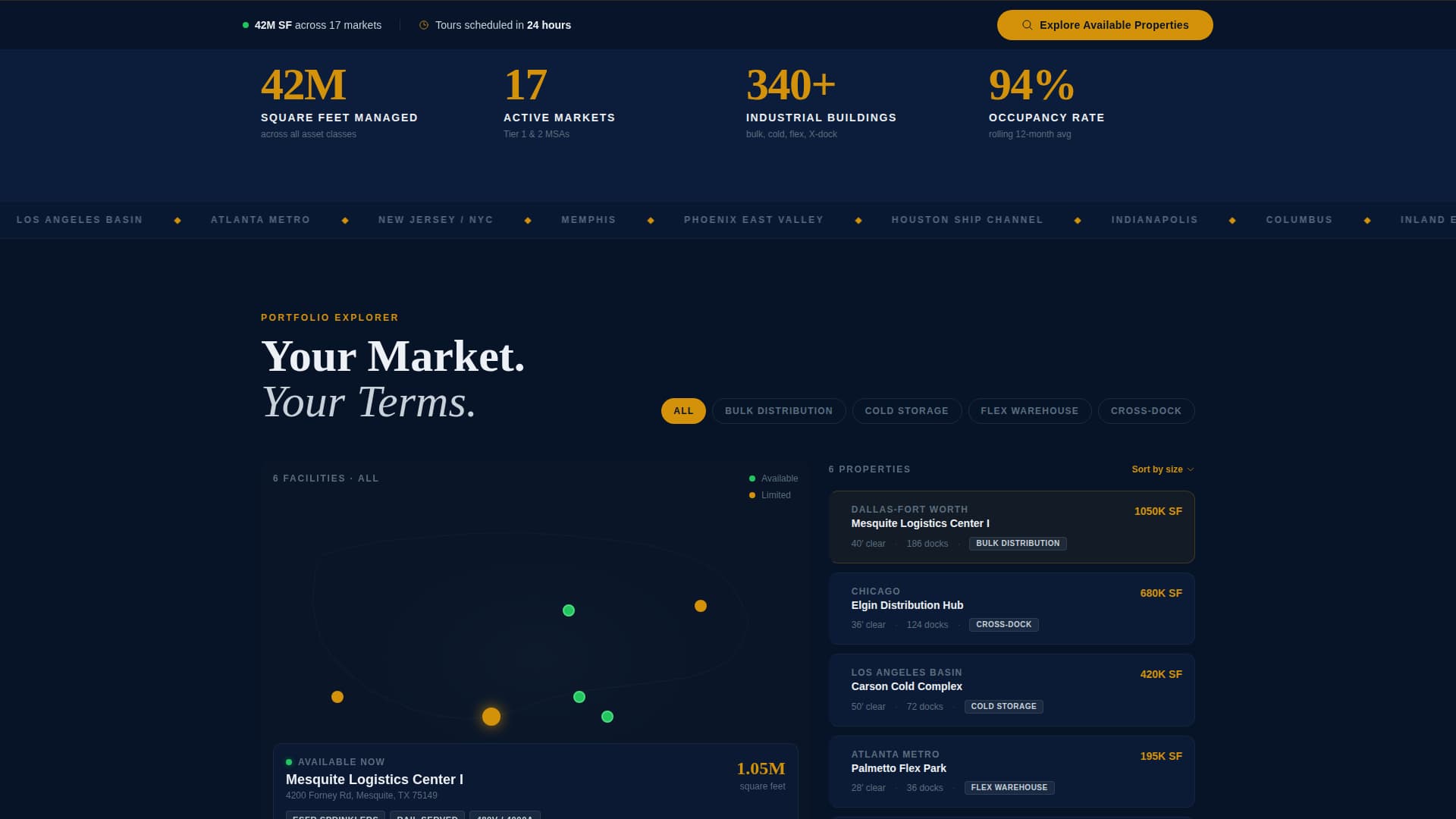 Warehouse Hub - Precision Industrial Landing Page Template