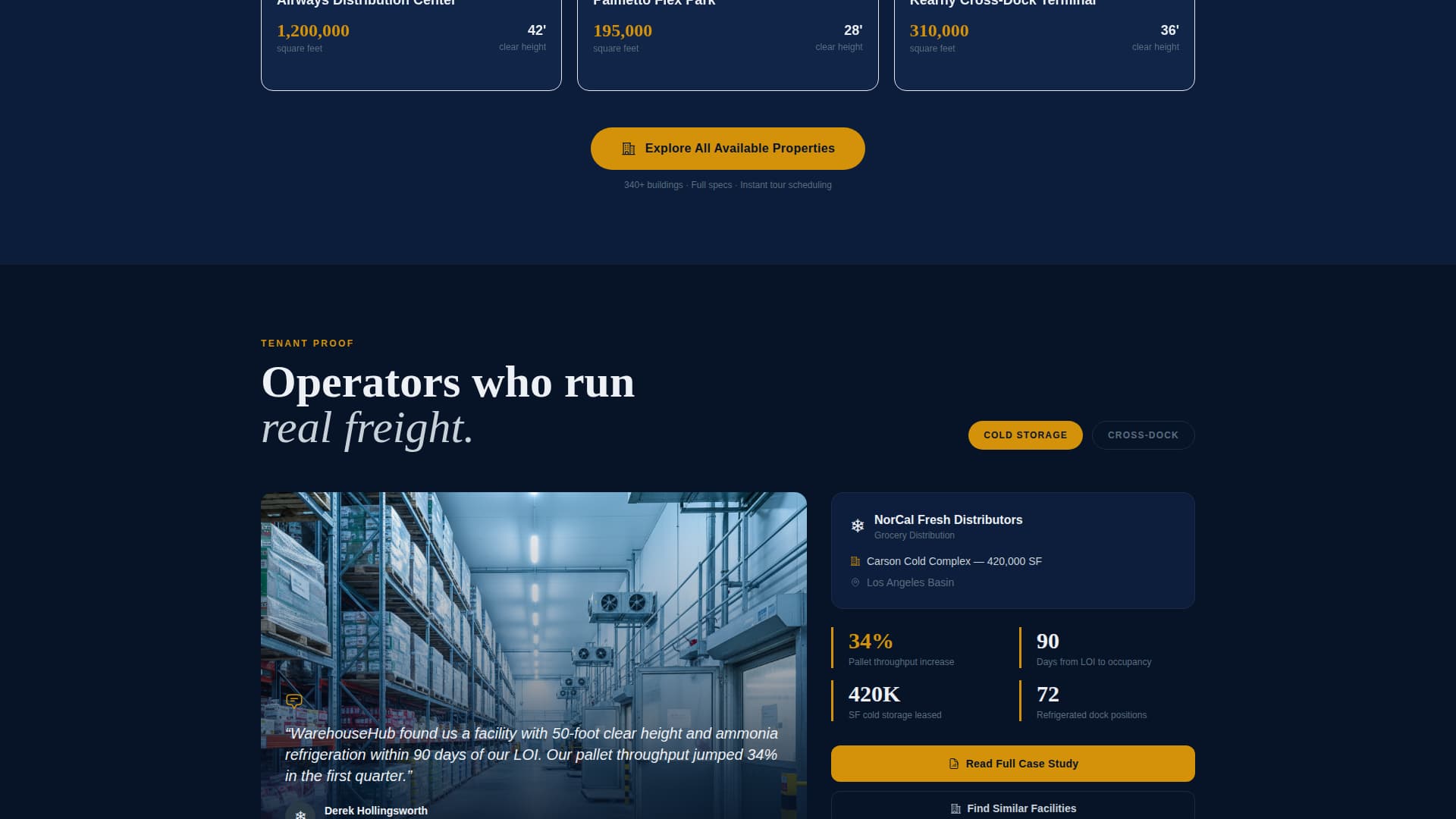 Warehouse Hub - Precision Industrial Landing Page Template
