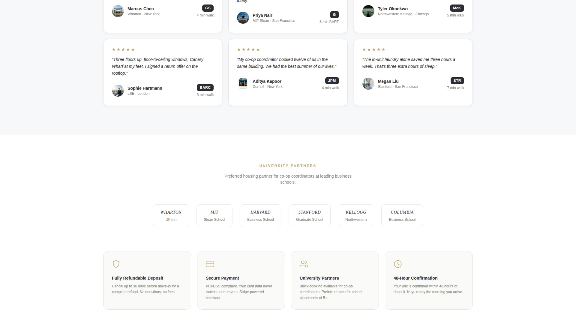 Sublet - Premium Intern Housing Landing Page Template