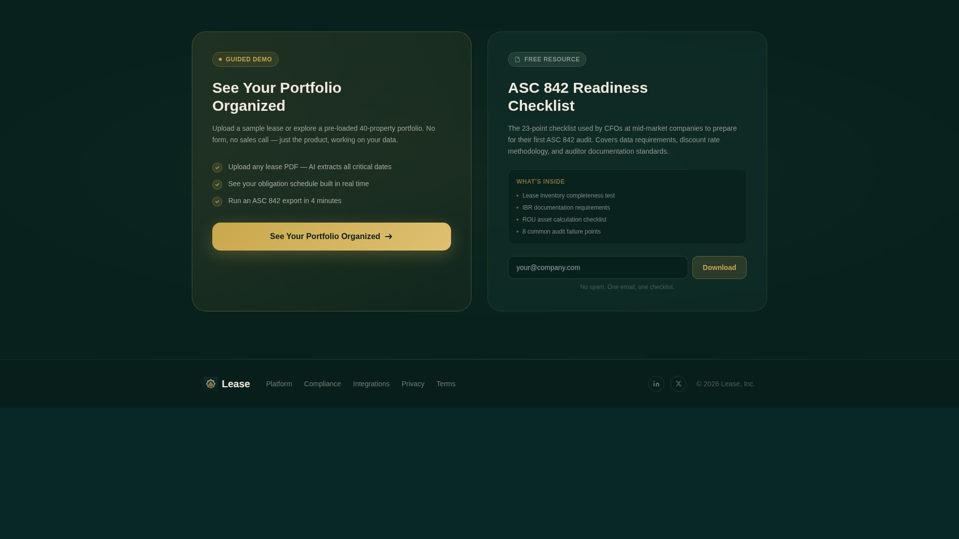 Lease - Precision Portfolio Landing Page Template