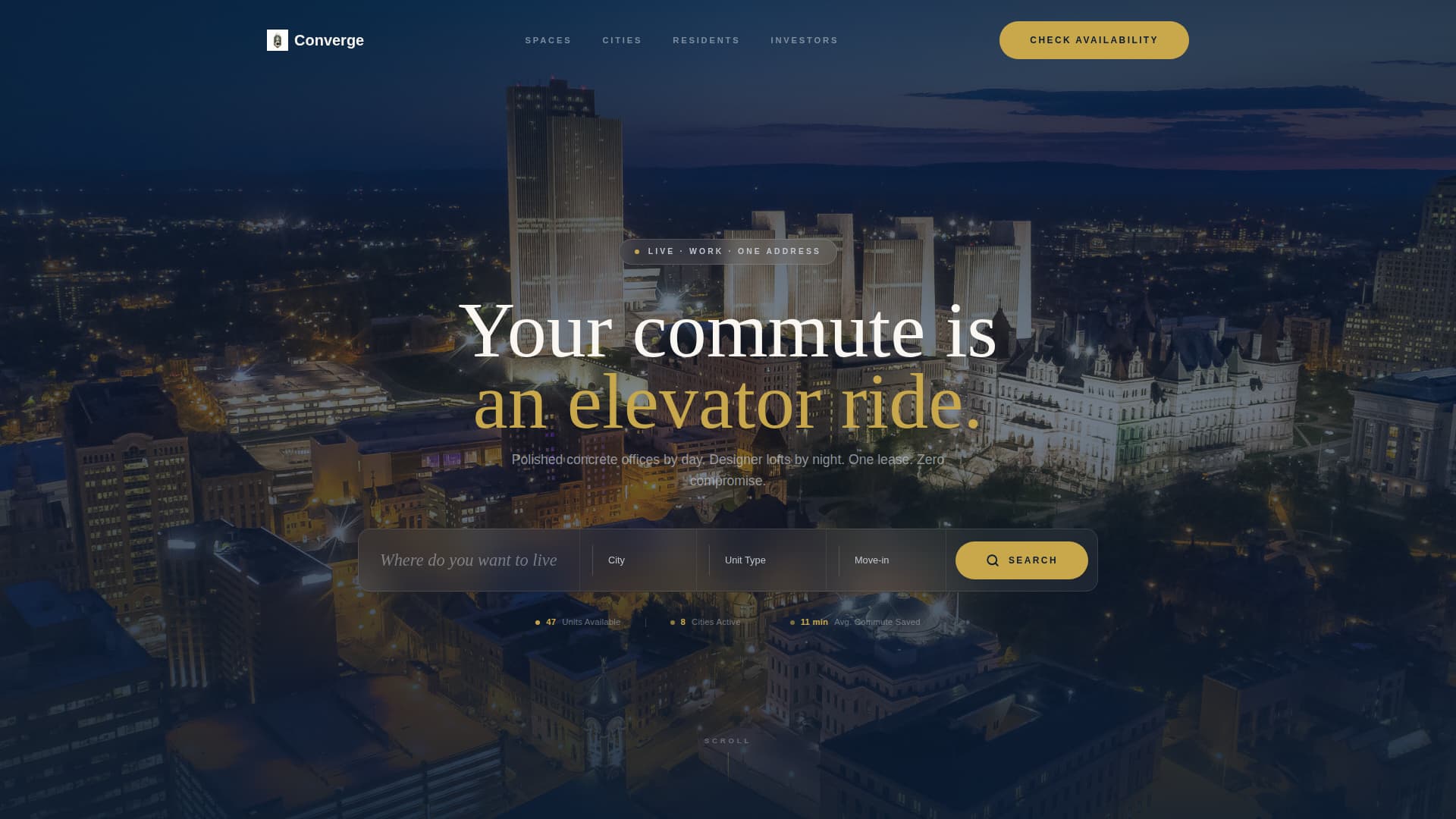 Converge - Executive Livework Landing Page Template