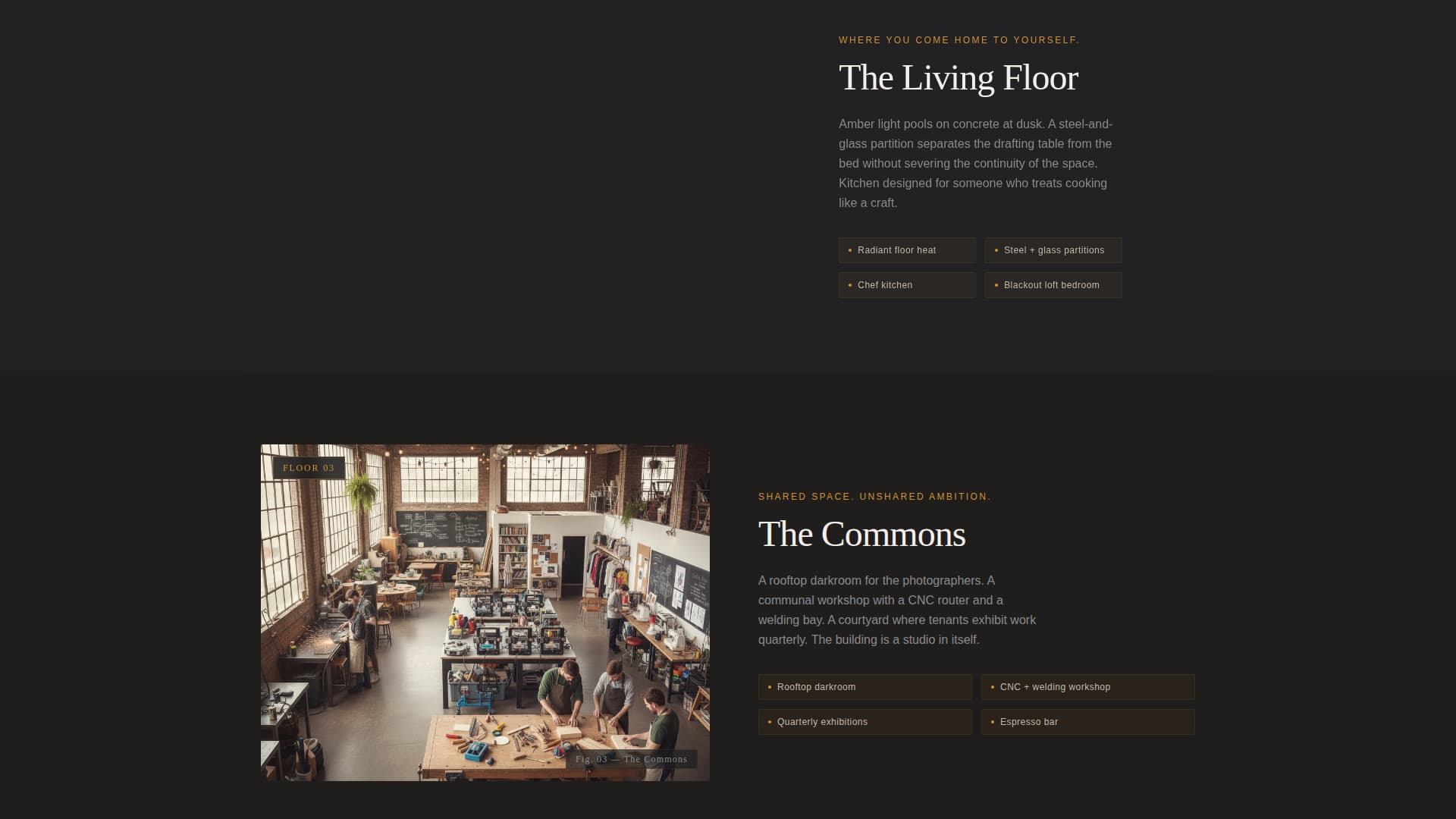 Integrate — Immersive Live-Work Space Landing Page Template