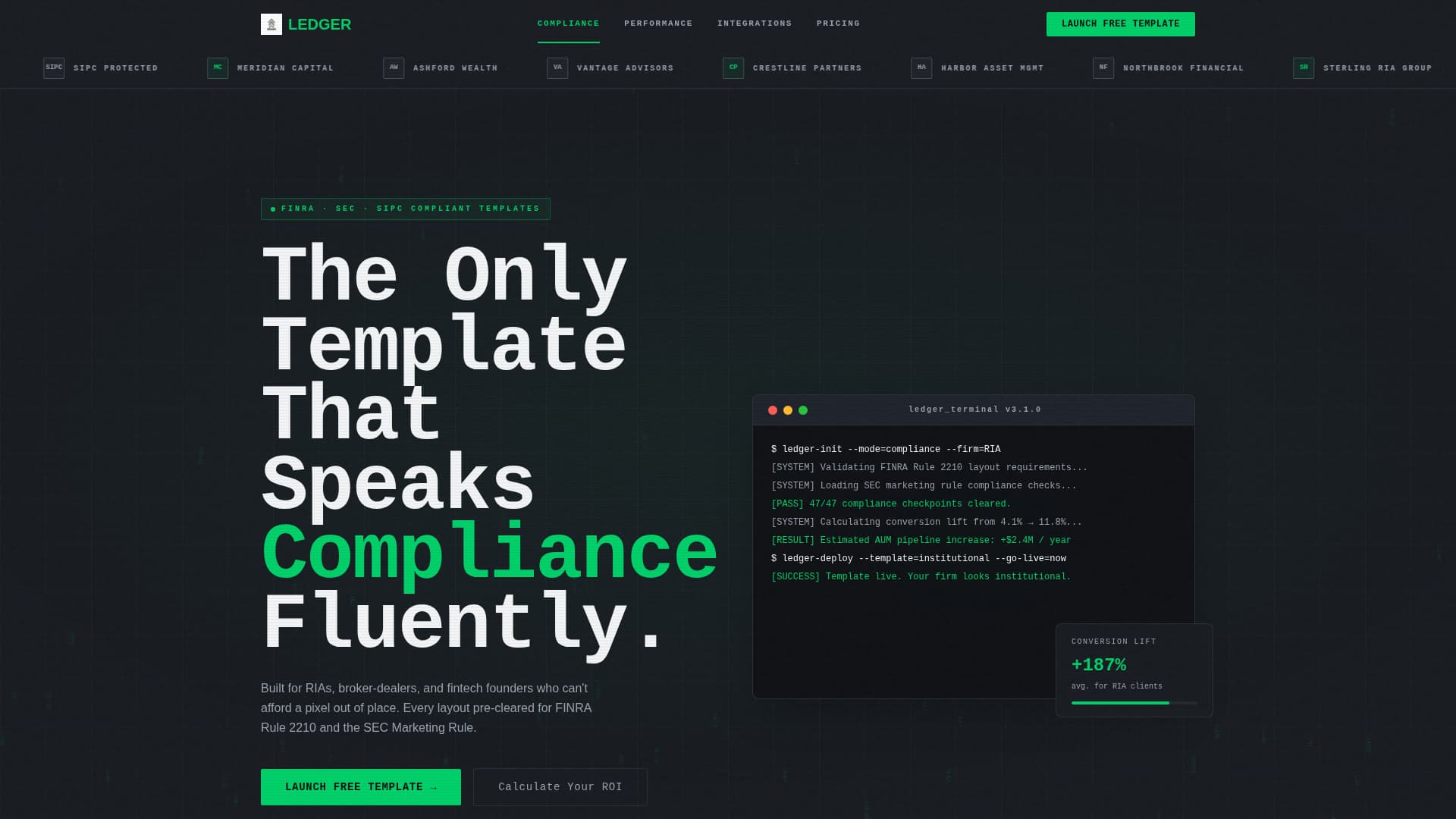Financial Services Digital Presence Specialist Cost Calculator Website Template