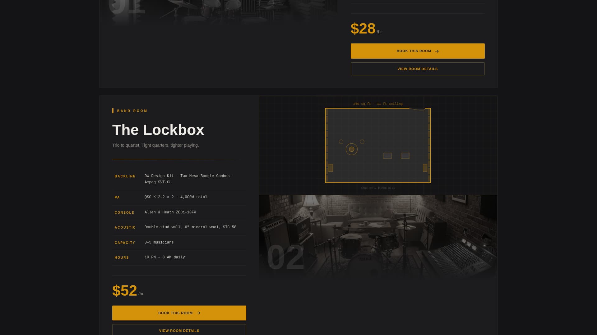 Lockout - Professional Rehearsal Space Landing Page Template