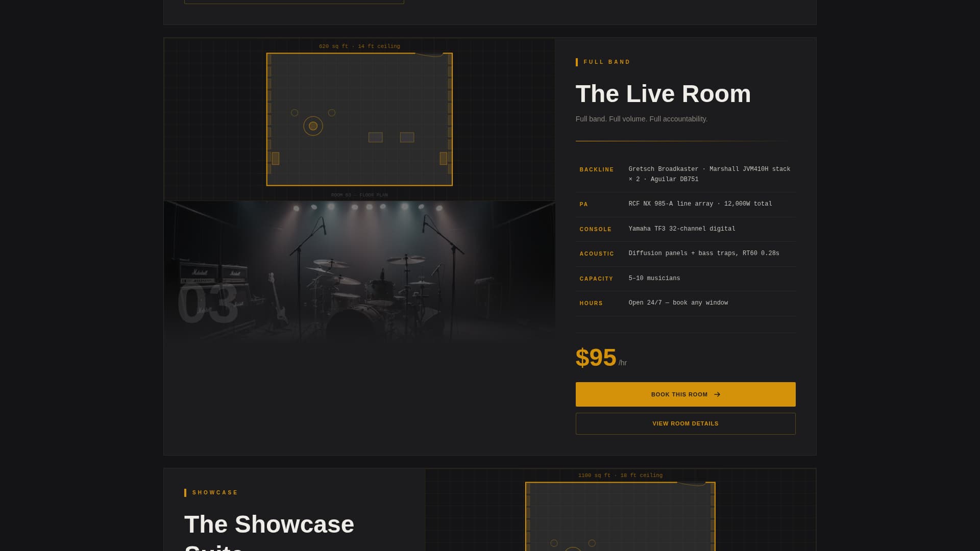 Lockout - Professional Rehearsal Space Landing Page Template