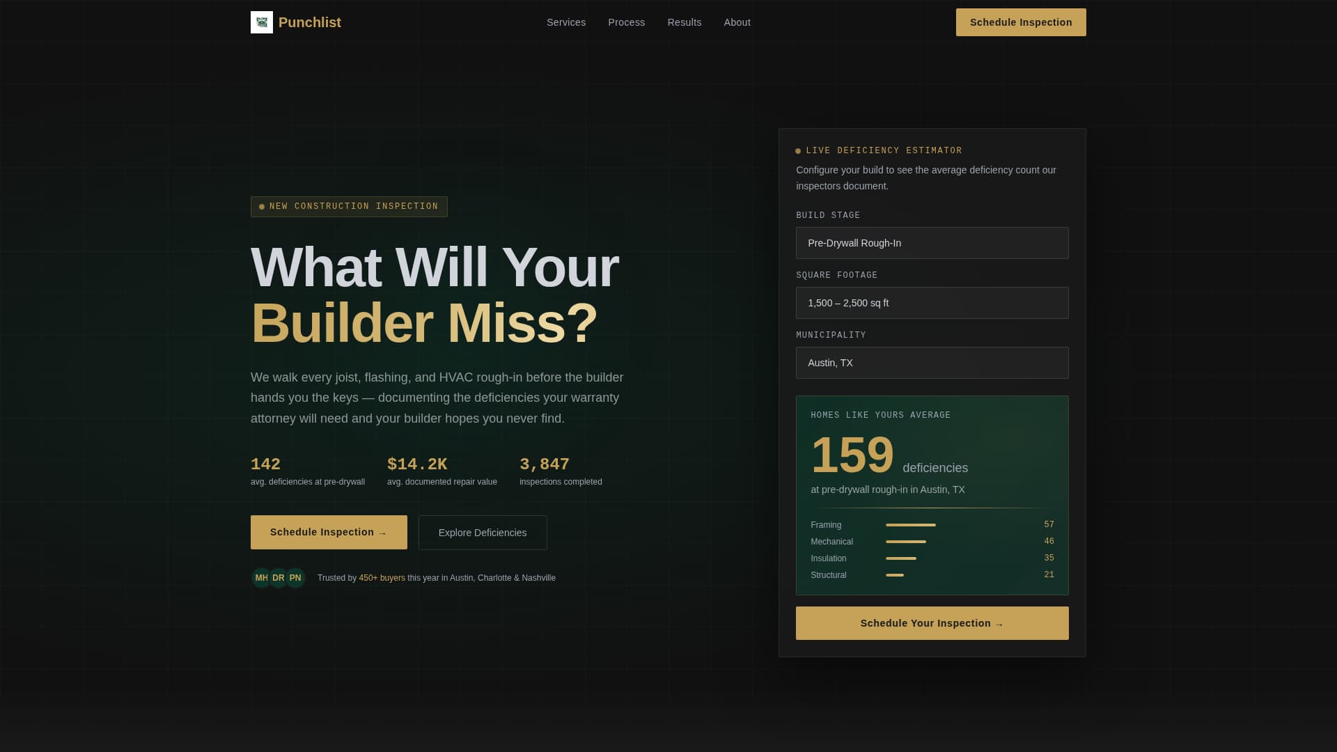 Punchlist - Executive Home Inspection Landing Page Template