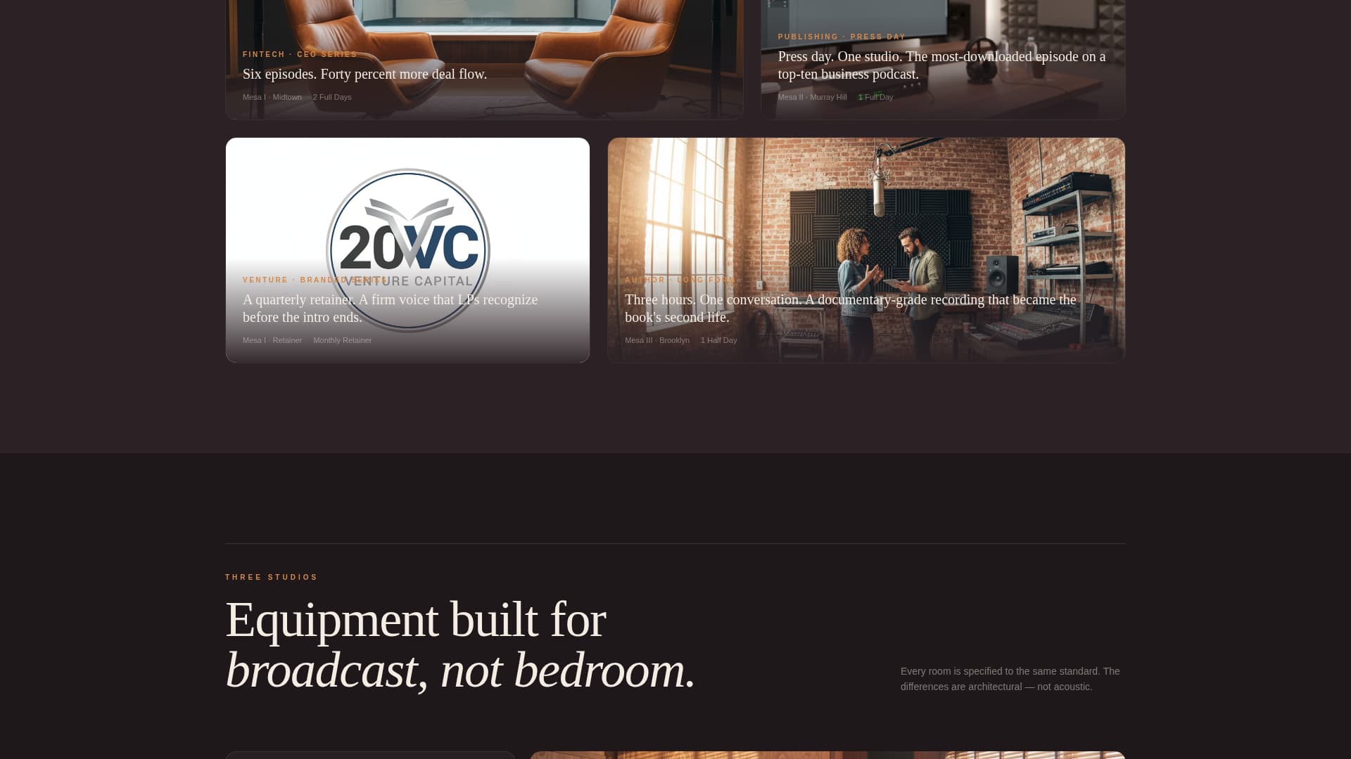 Mesa - Executive Podcast Studio Landing Page Template