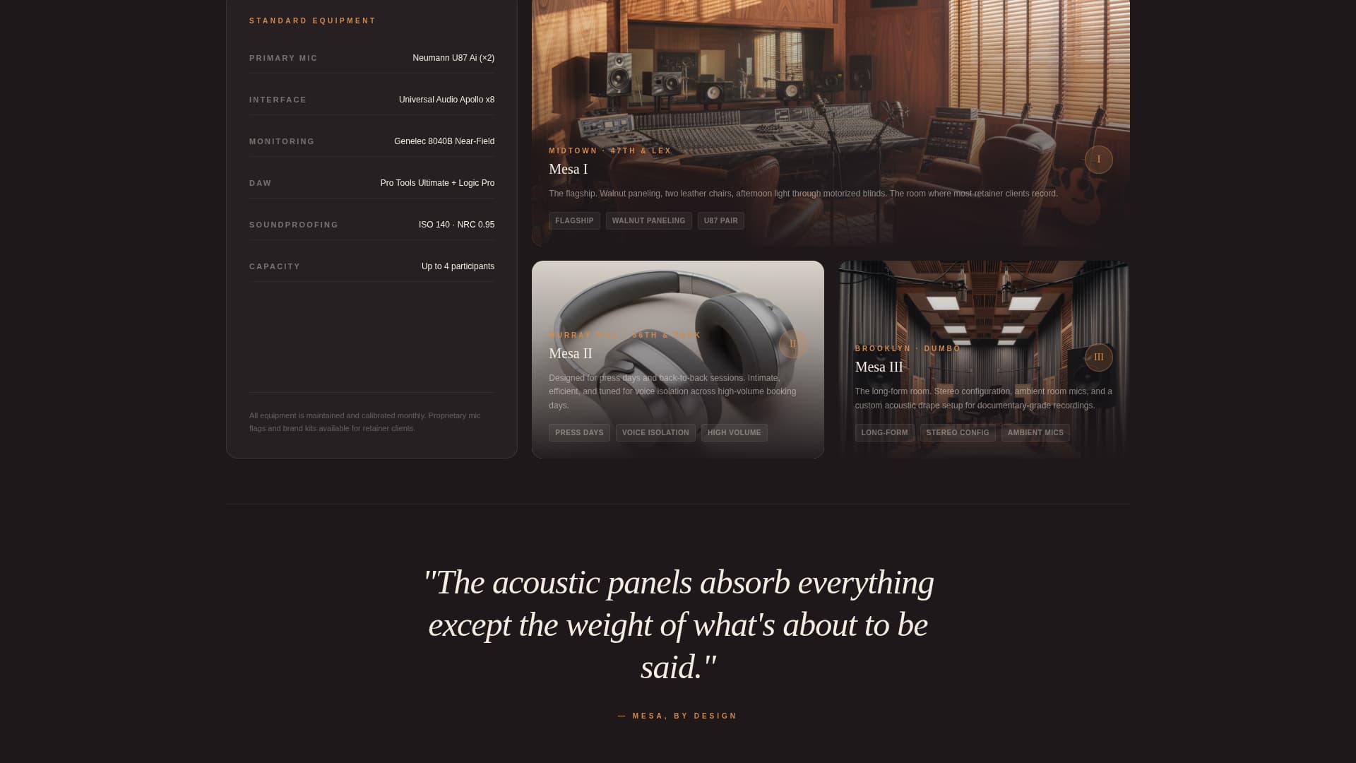 Mesa - Executive Podcast Studio Landing Page Template