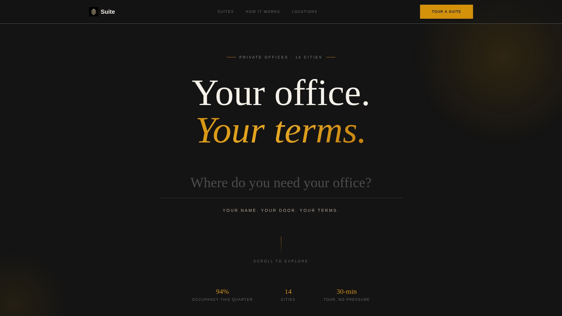 Suite - Luxe Private Office Landing Page Template