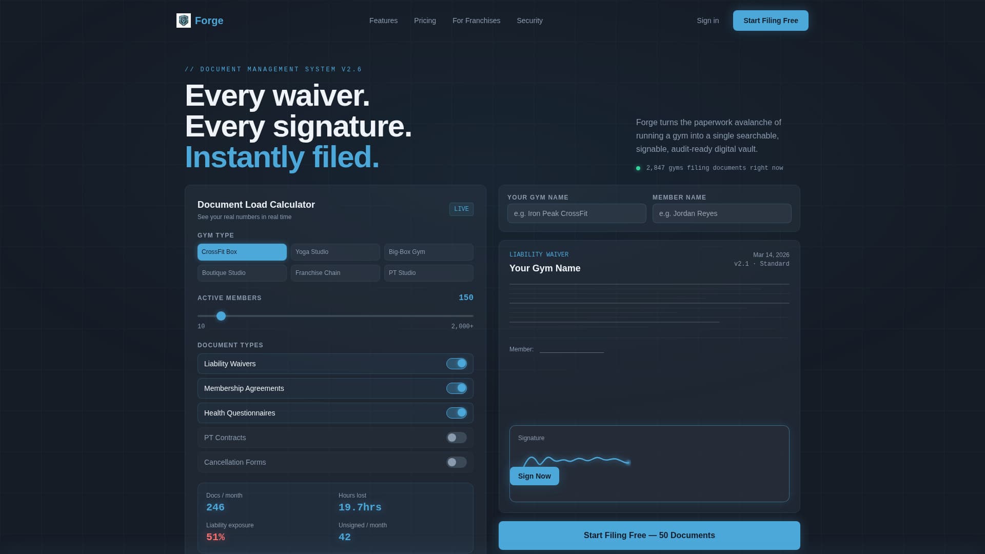 Fitness & Gym Software Cost Calculator Website Template