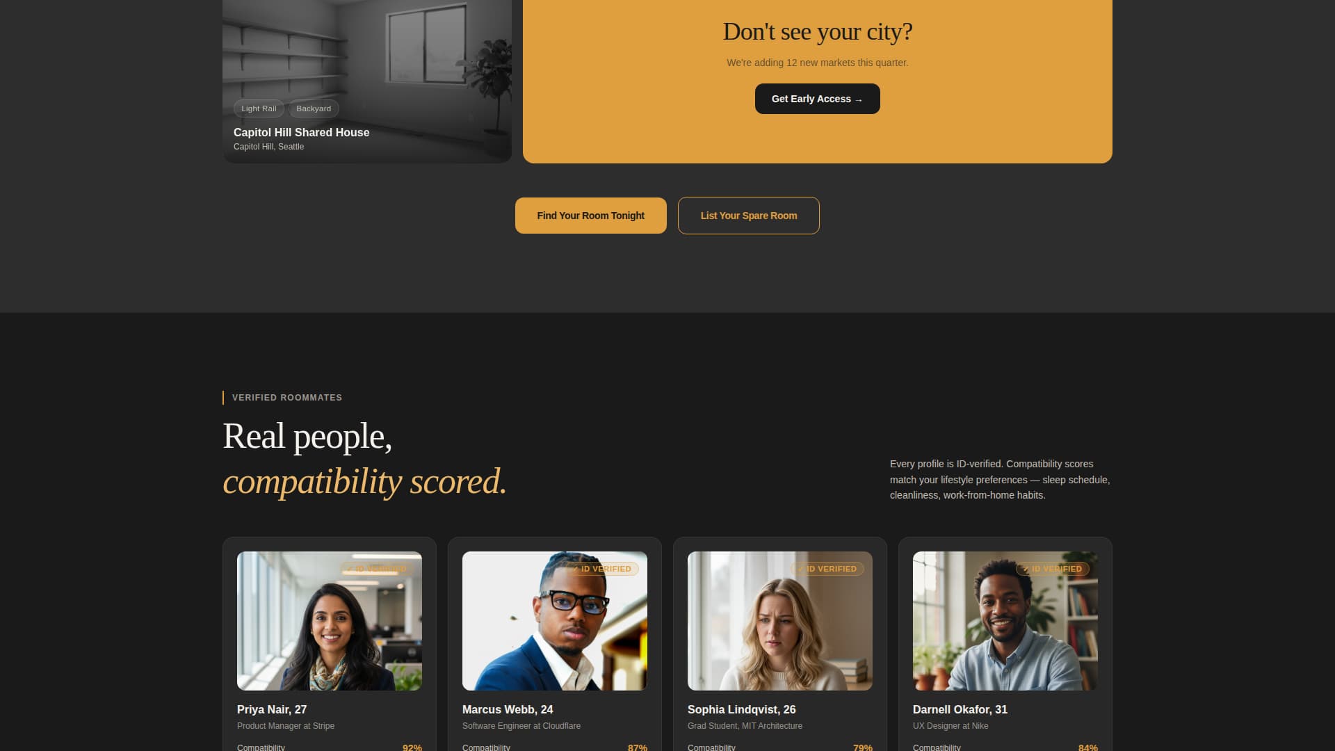 Flatshare - Trusted Roommate Landing Page Template