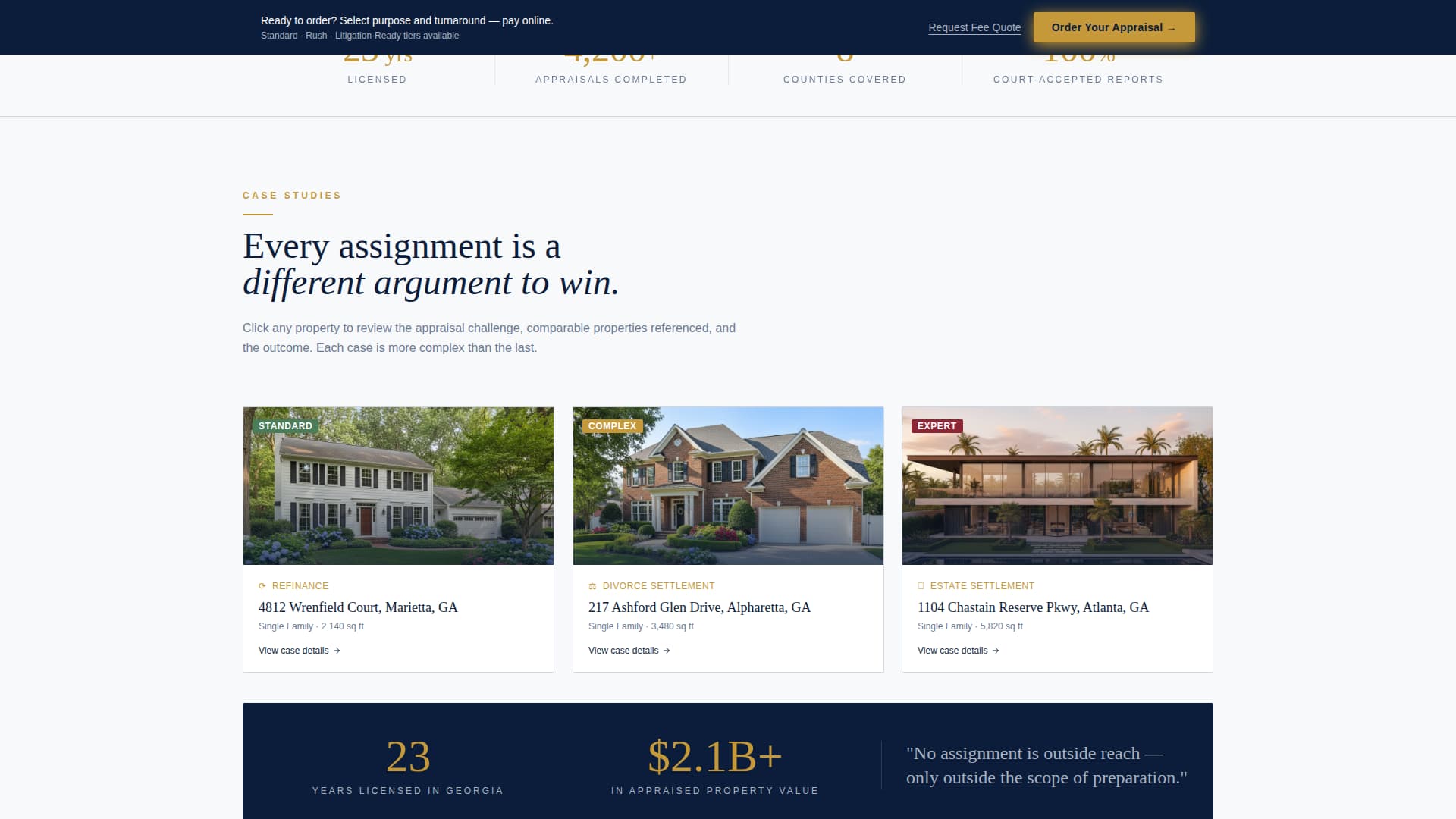 Specialist Single Family Home Real Estate Portfolio & Case Study Website Template