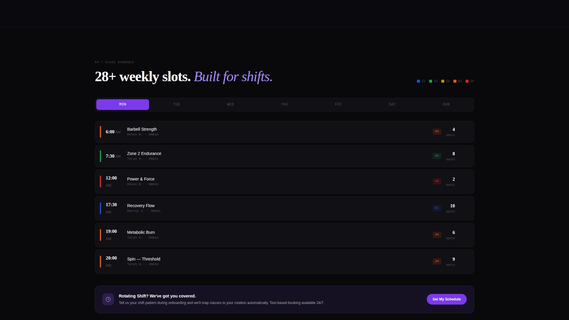 Fitness Studio Booking Website Template