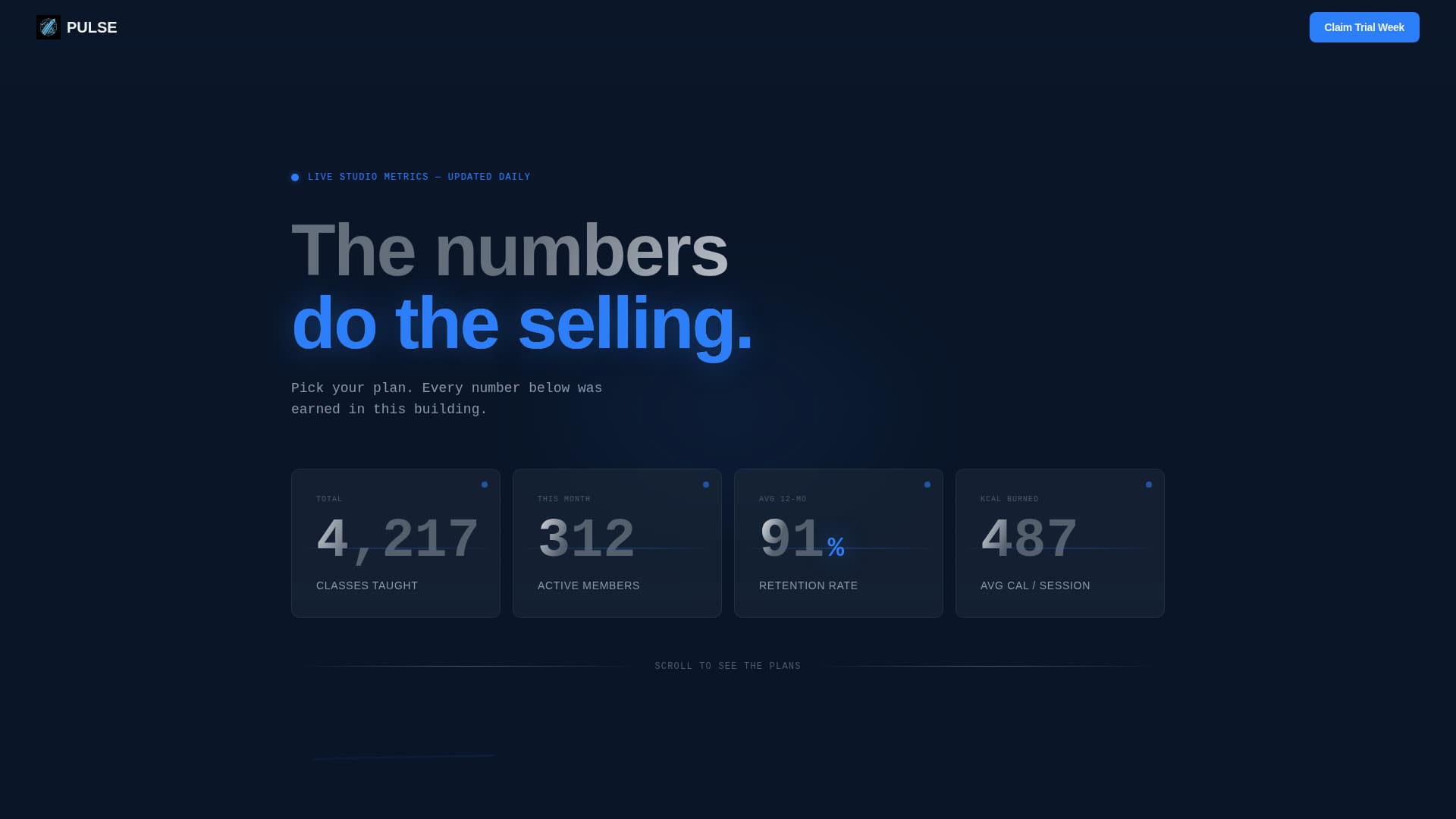 Fitness Studio Specialist Pricing Website Template