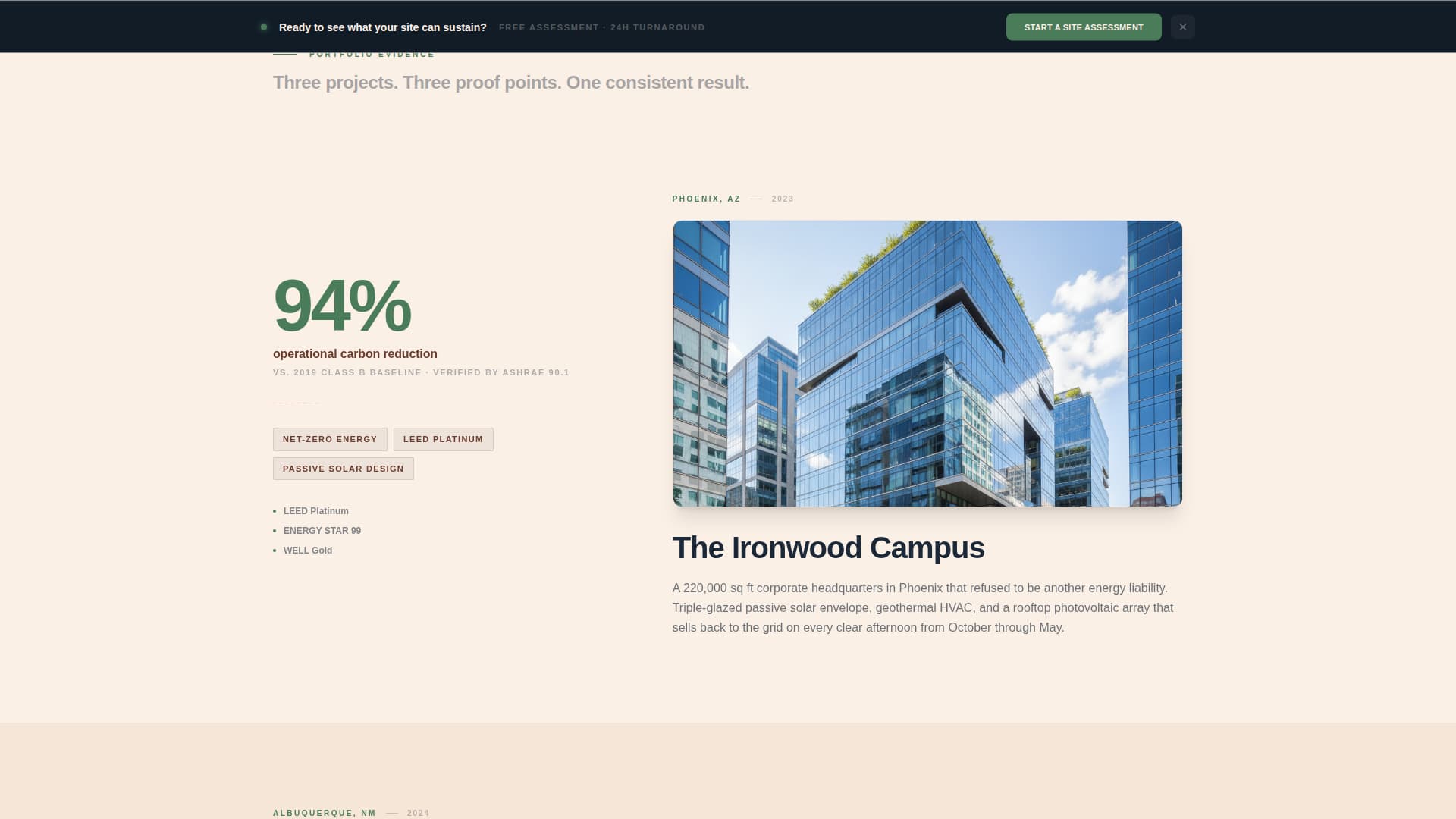 Mesa - Net-Zero Real Estate Landing Page Template