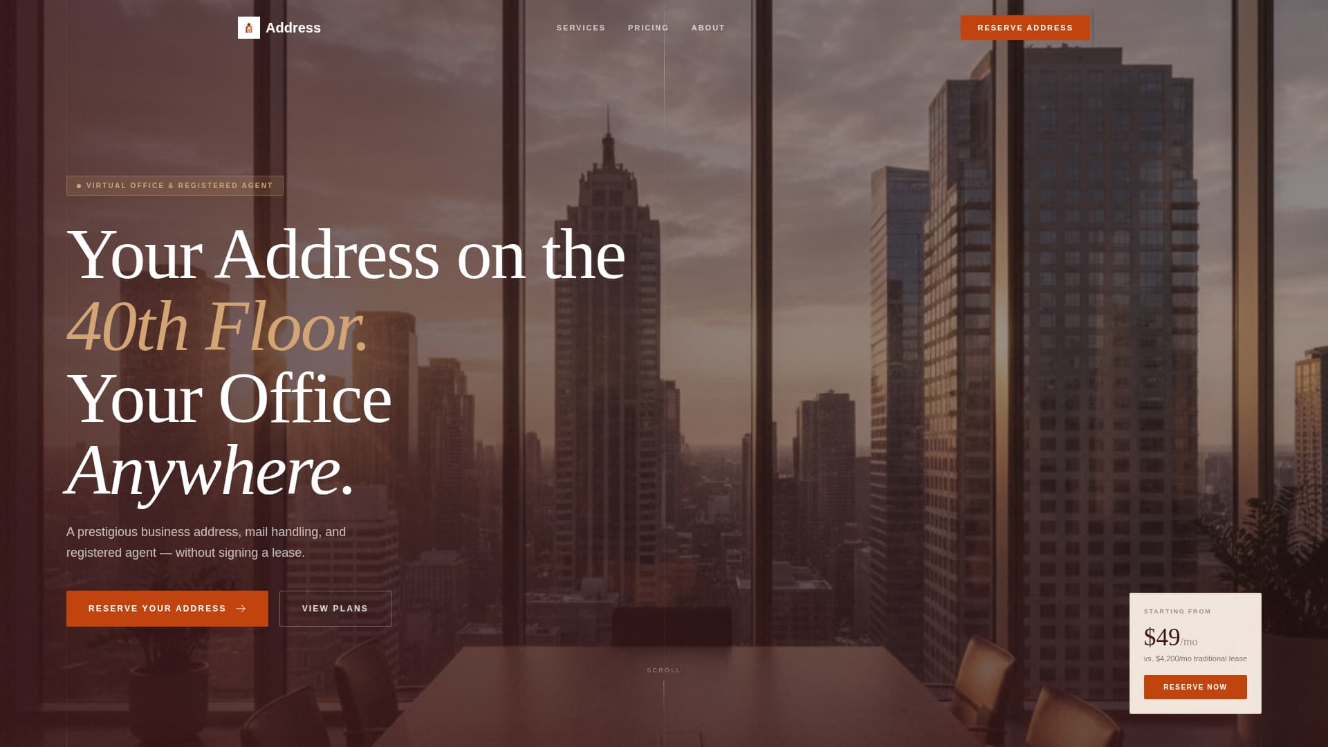 Nexus — Elite Virtual Office Landing Page Template