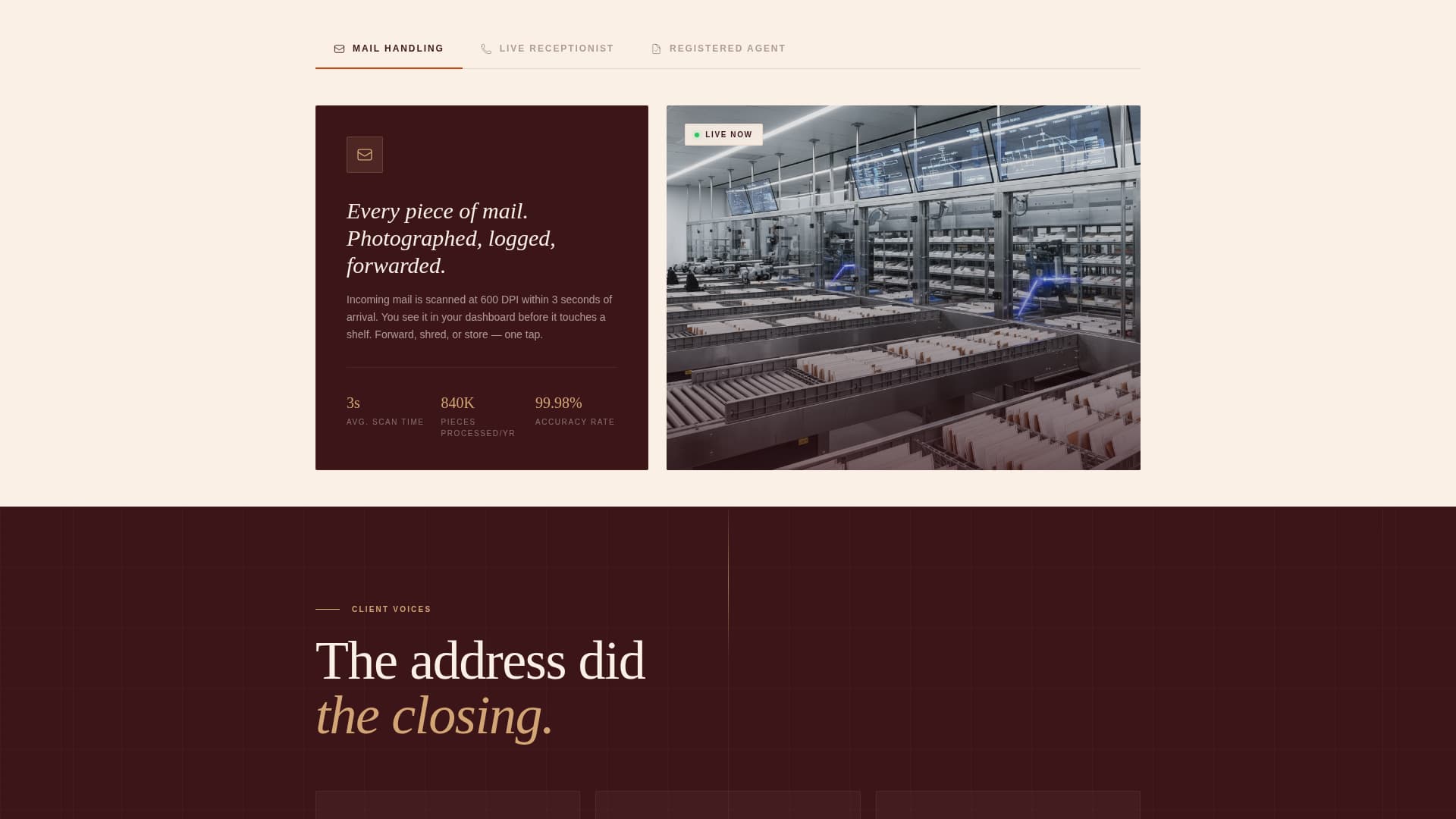 Nexus — Elite Virtual Office Landing Page Template