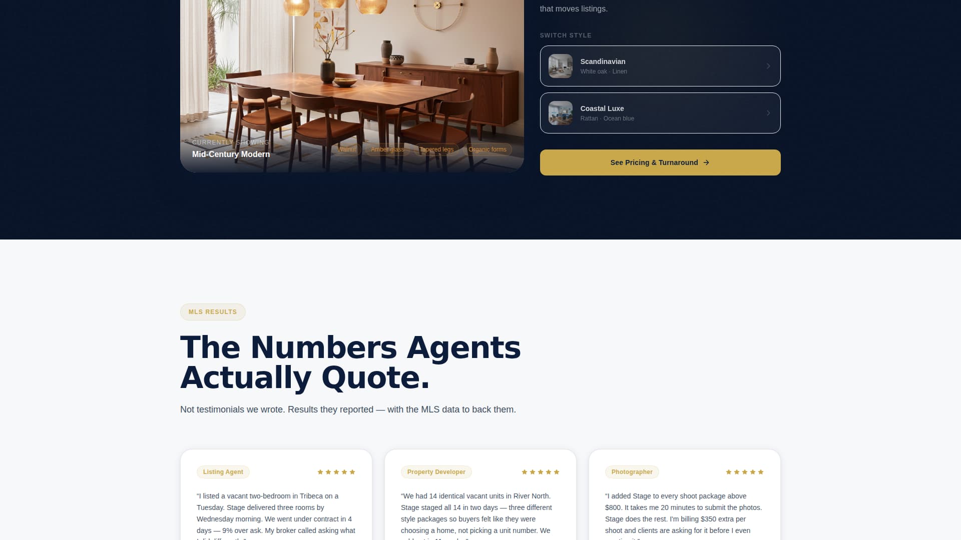 Home Staging & Decor Pricing & Packages Website Template