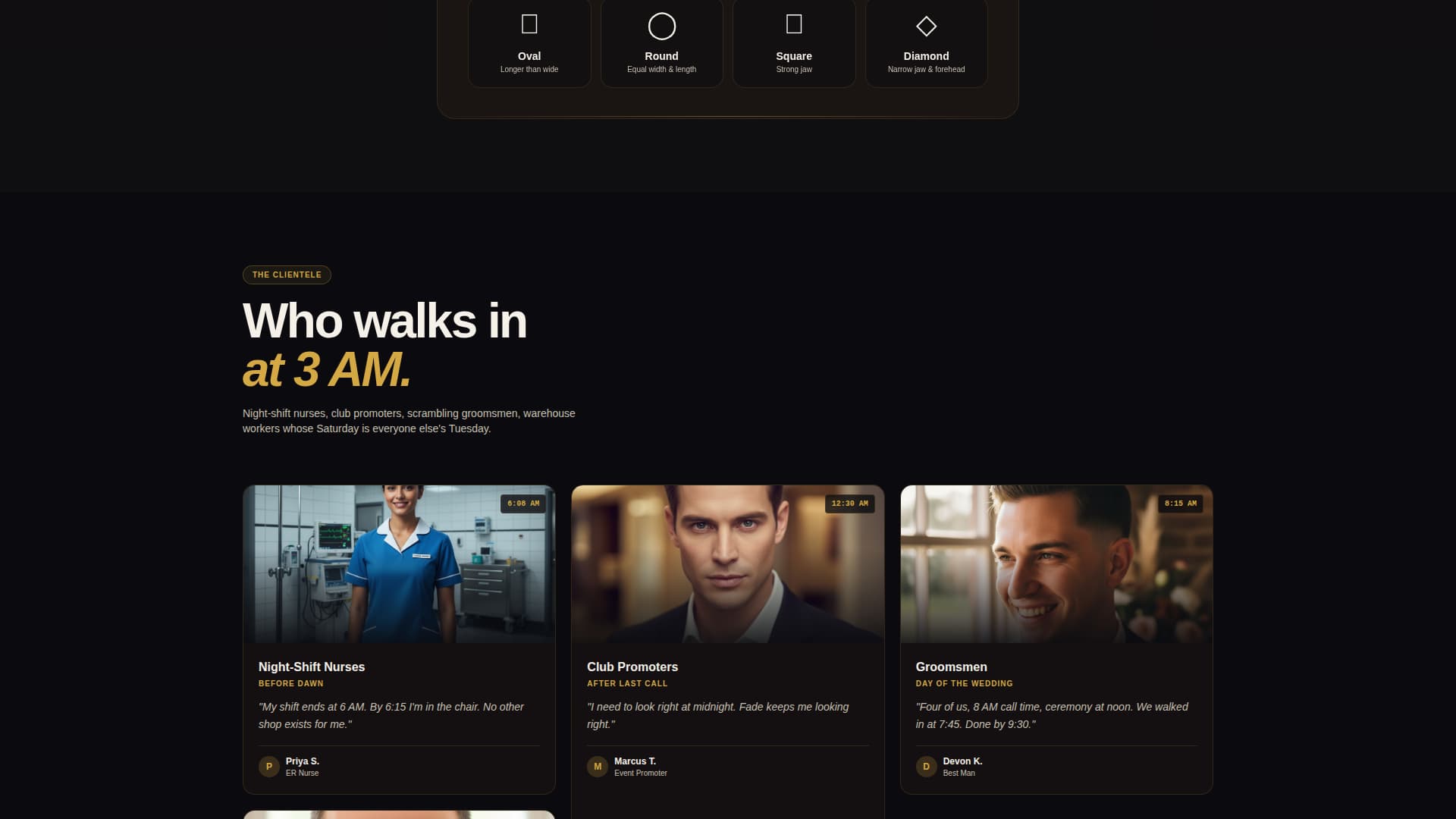 Fade - Sleek Barbershop Landing Page Template