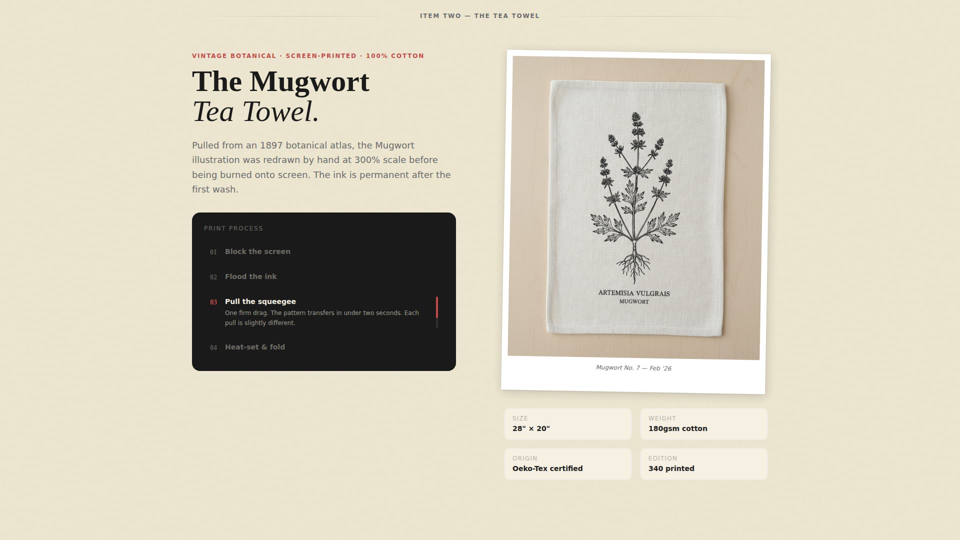 Aprons & Kitchen Textiles Store Pricing & Packages Website Template