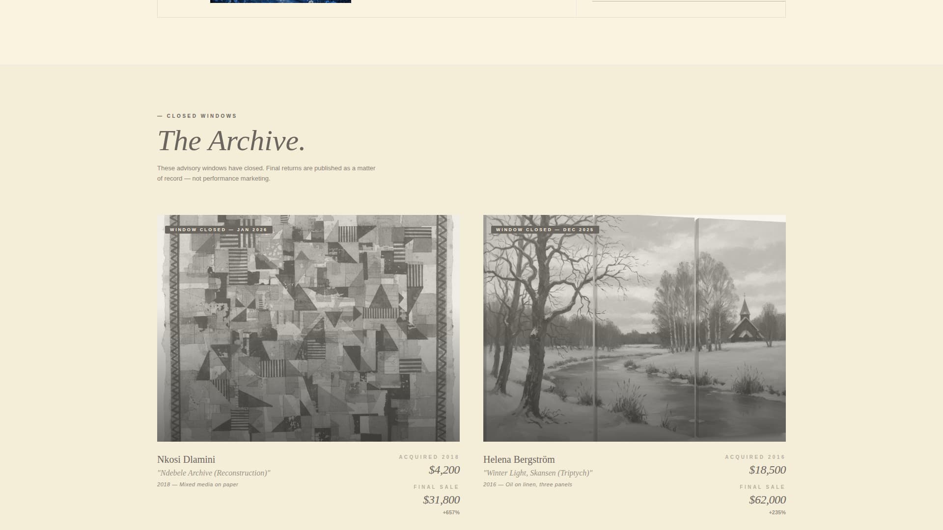 Provenance - Curated Artadvisory Landing Page Template