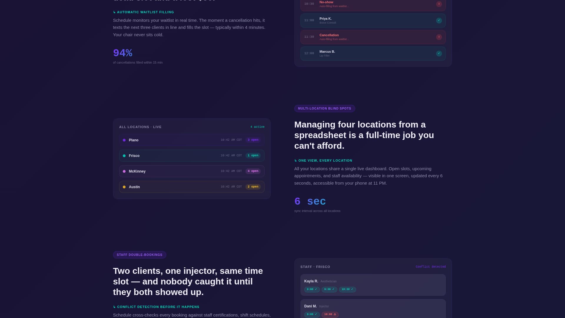 Schedule - Powerful Franchise Landing Page Template